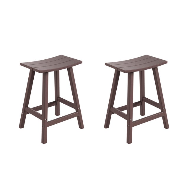 Otto Outdoor Bar Stool (Set of 2), Dark Brown