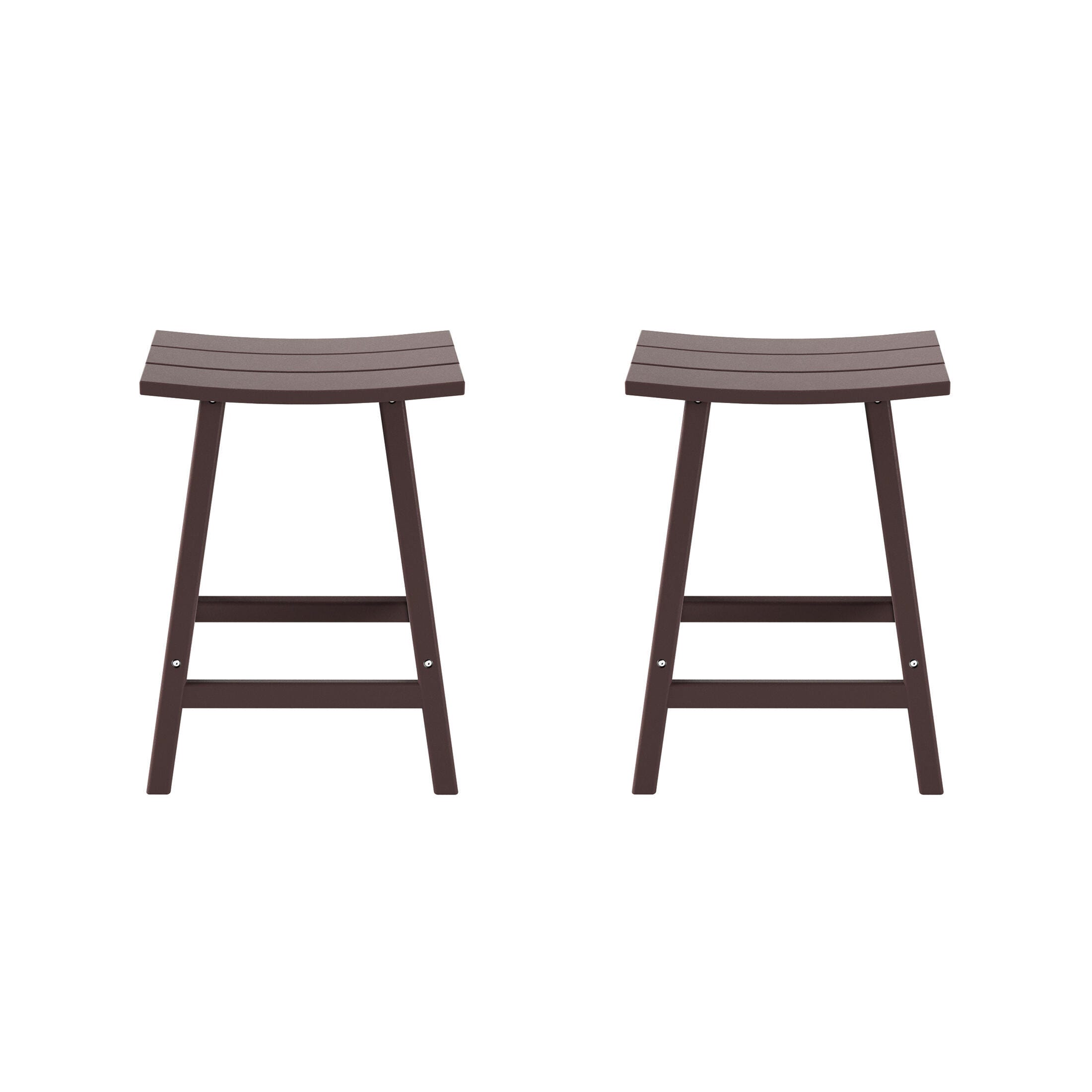 Otto 24" All-Weather Resistant Outdoor Patio Bar Stool (Set of 2), Dark Brown, large