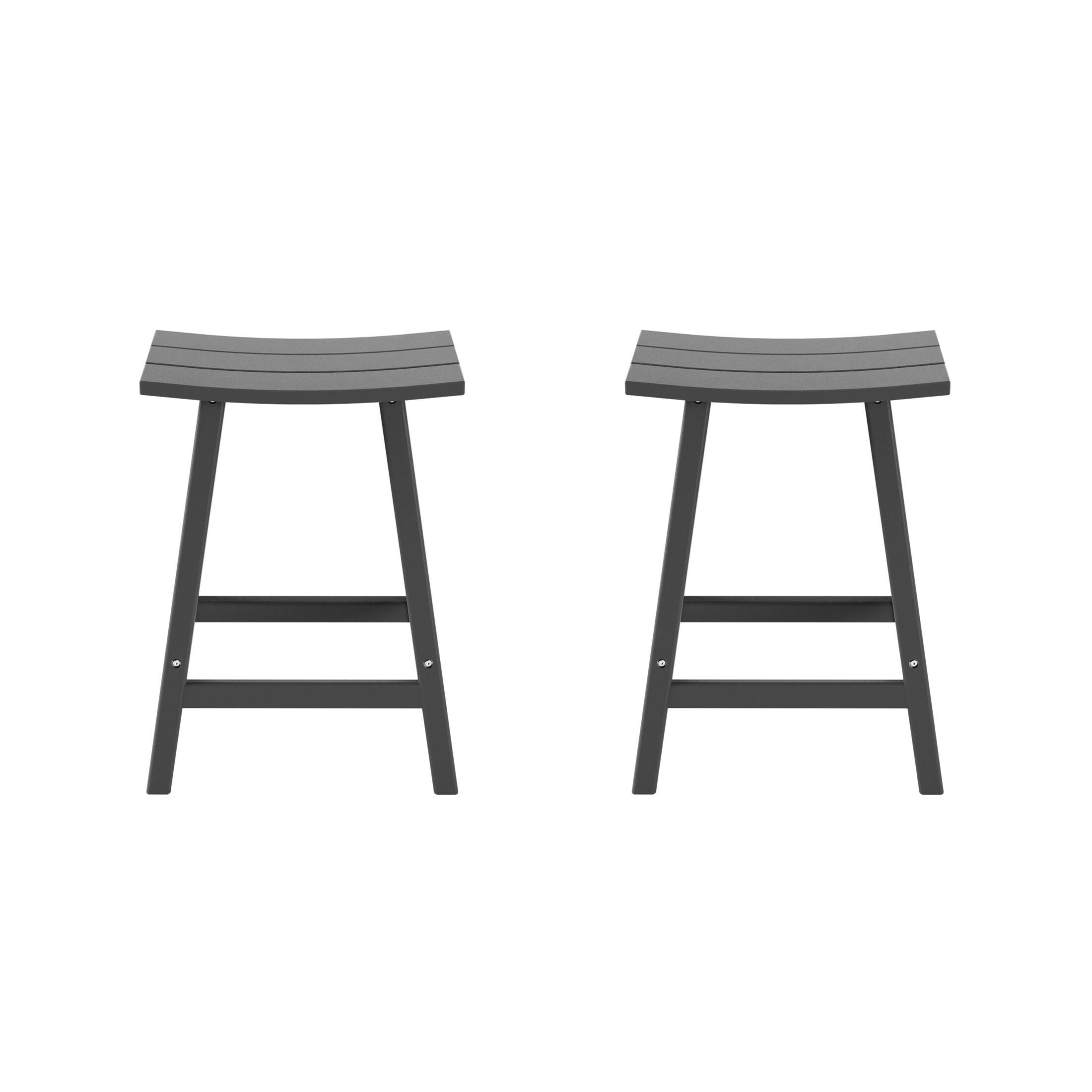 Otto 24" All-Weather Resistant Outdoor Patio Bar Stool (Set of 2), Gray, large