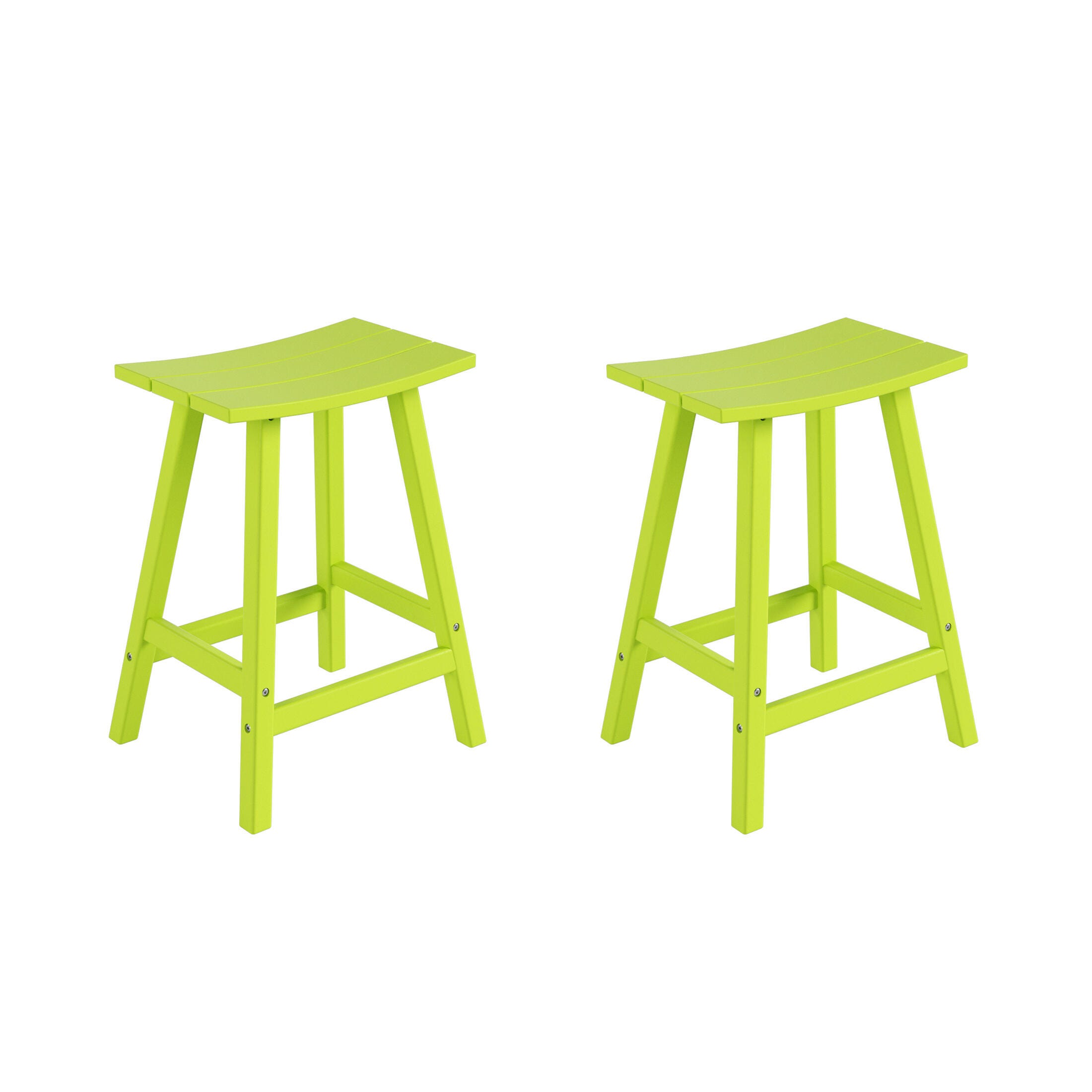 Otto 24" All-Weather Resistant Outdoor Patio Bar Stool (Set of 2), Lime, large