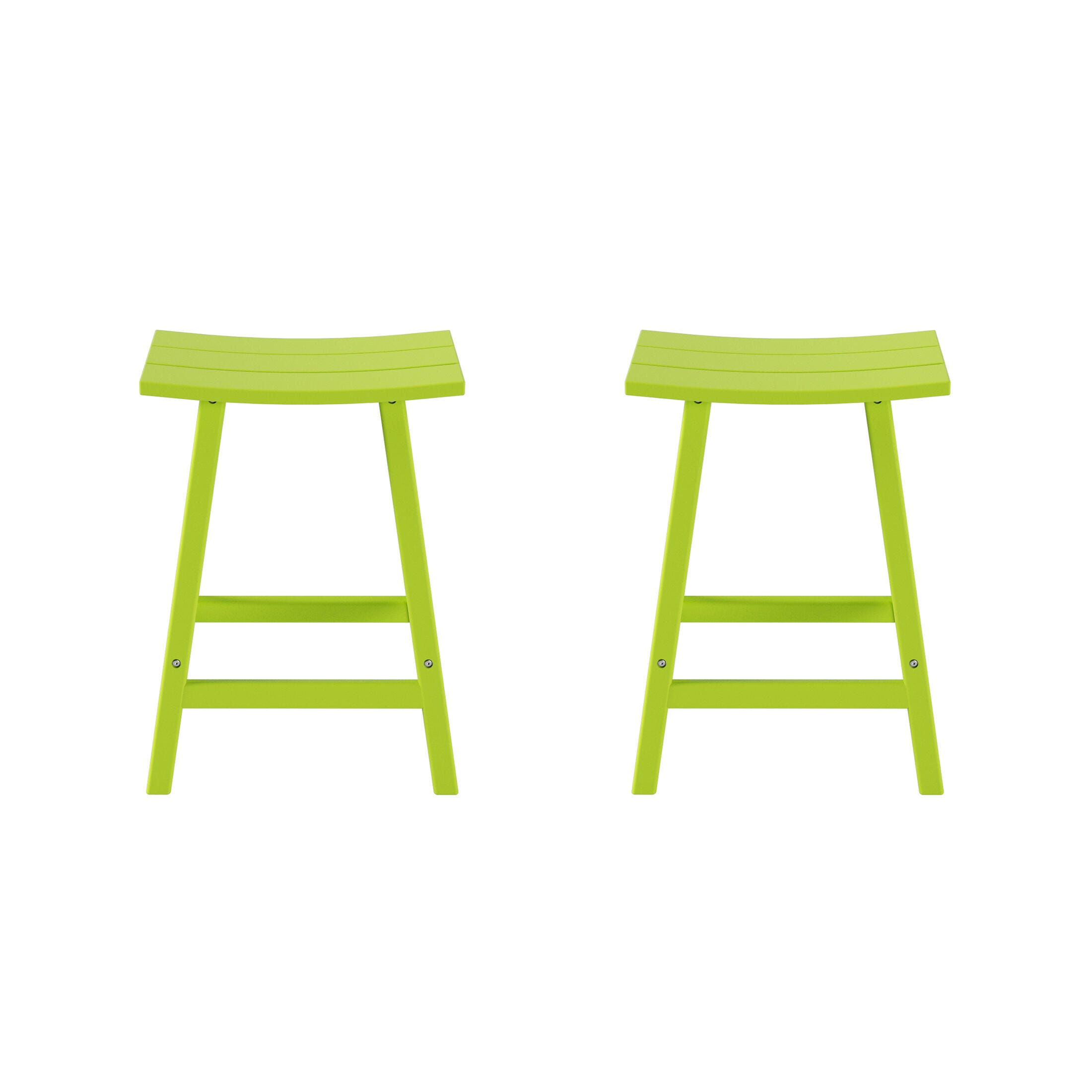 Otto 24" All-Weather Resistant Outdoor Patio Bar Stool (Set of 2), Lime, large