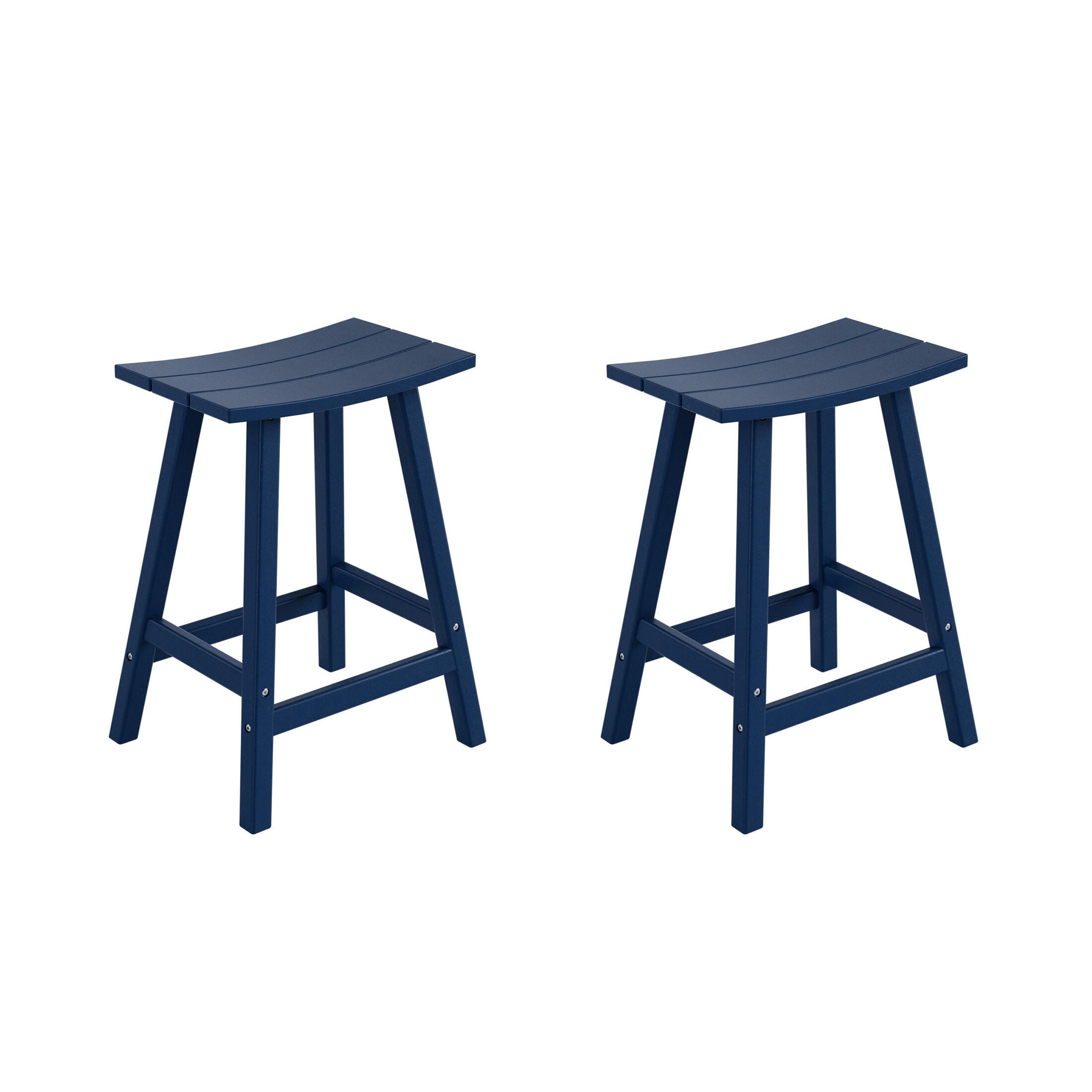 Otto 24" All-Weather Resistant Outdoor Patio Bar Stool (Set of 2), Navy Blue, large
