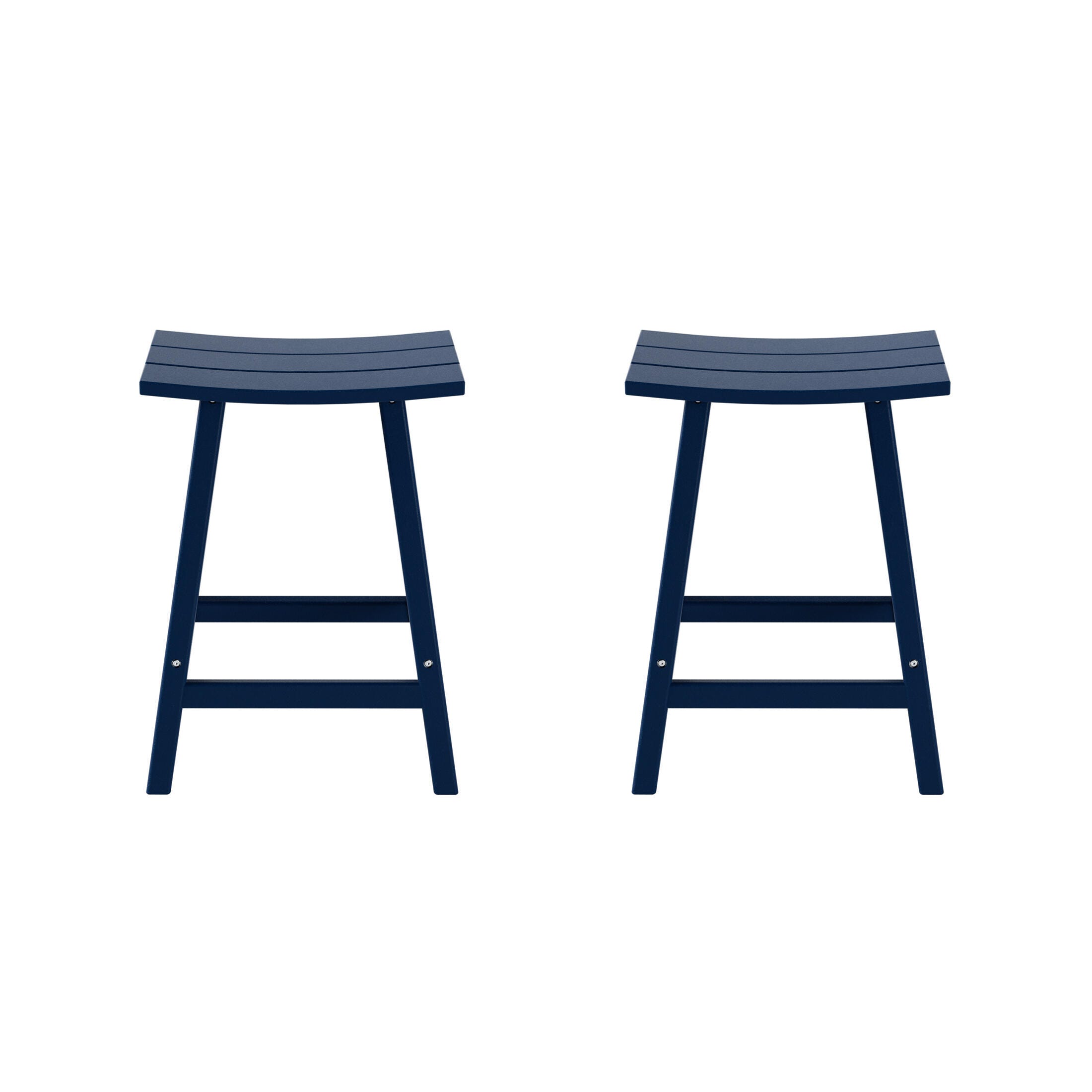 Otto 24" All-Weather Resistant Outdoor Patio Bar Stool (Set of 2), Navy Blue, large
