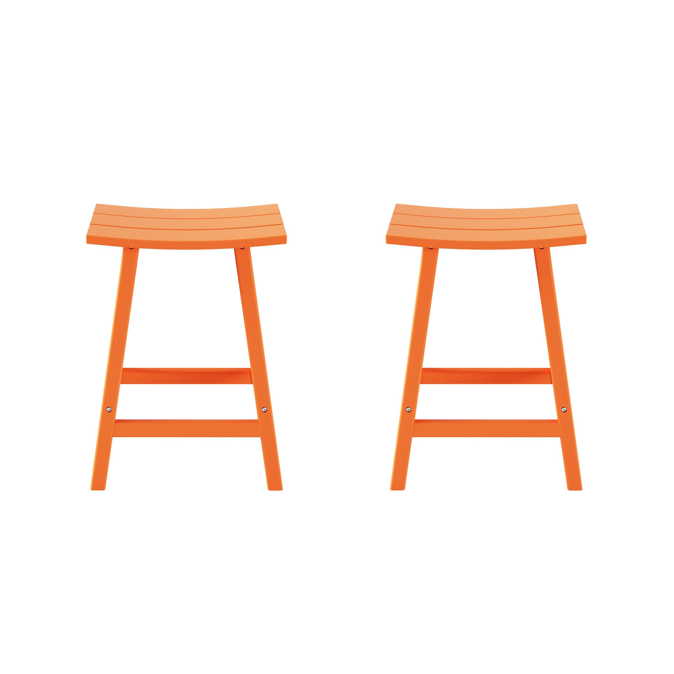 Otto 24" All-Weather Resistant Outdoor Patio Bar Stool (Set of 2), Orange, large