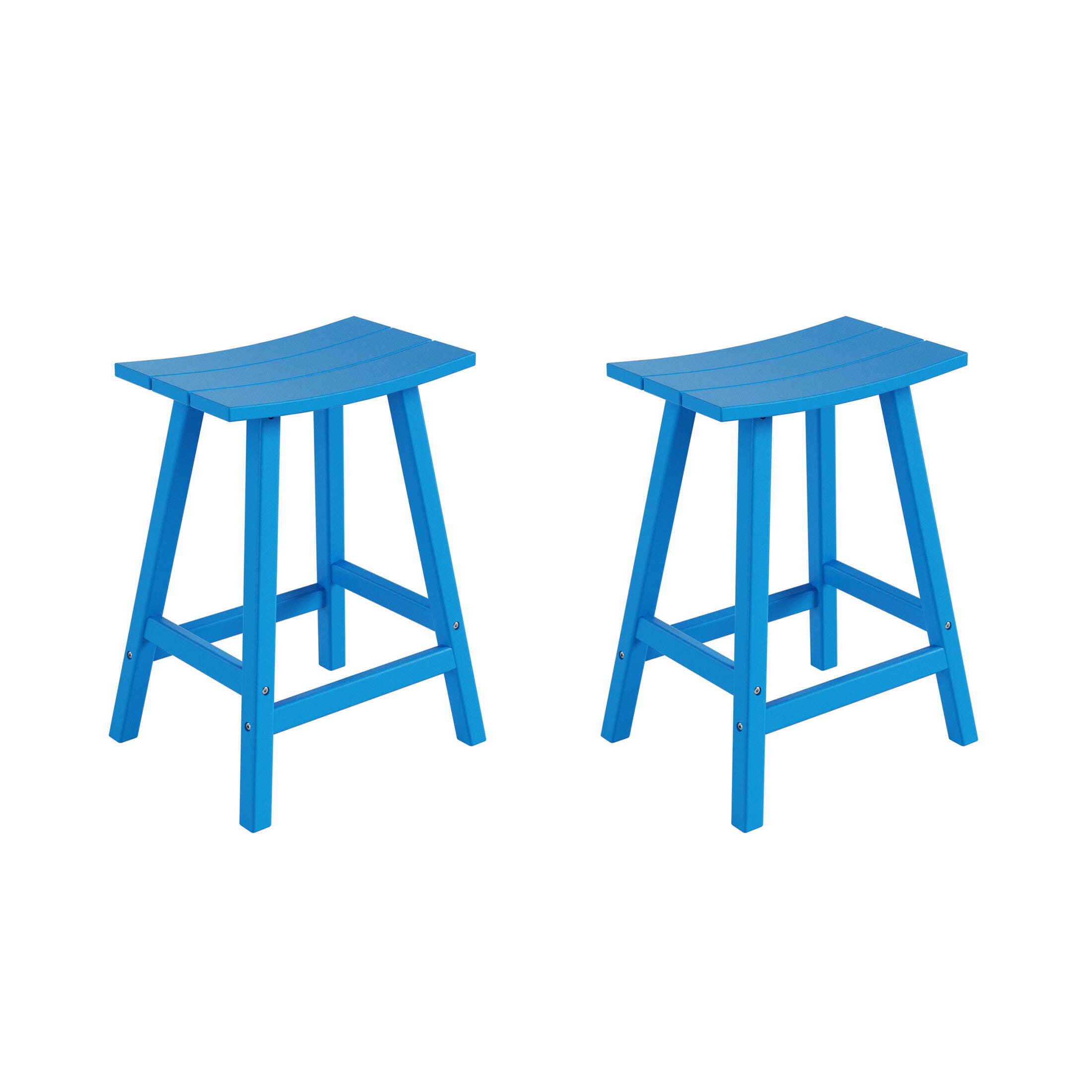 Otto 24" All-Weather Resistant Outdoor Patio Bar Stool (Set of 2), Pacific Blue, large