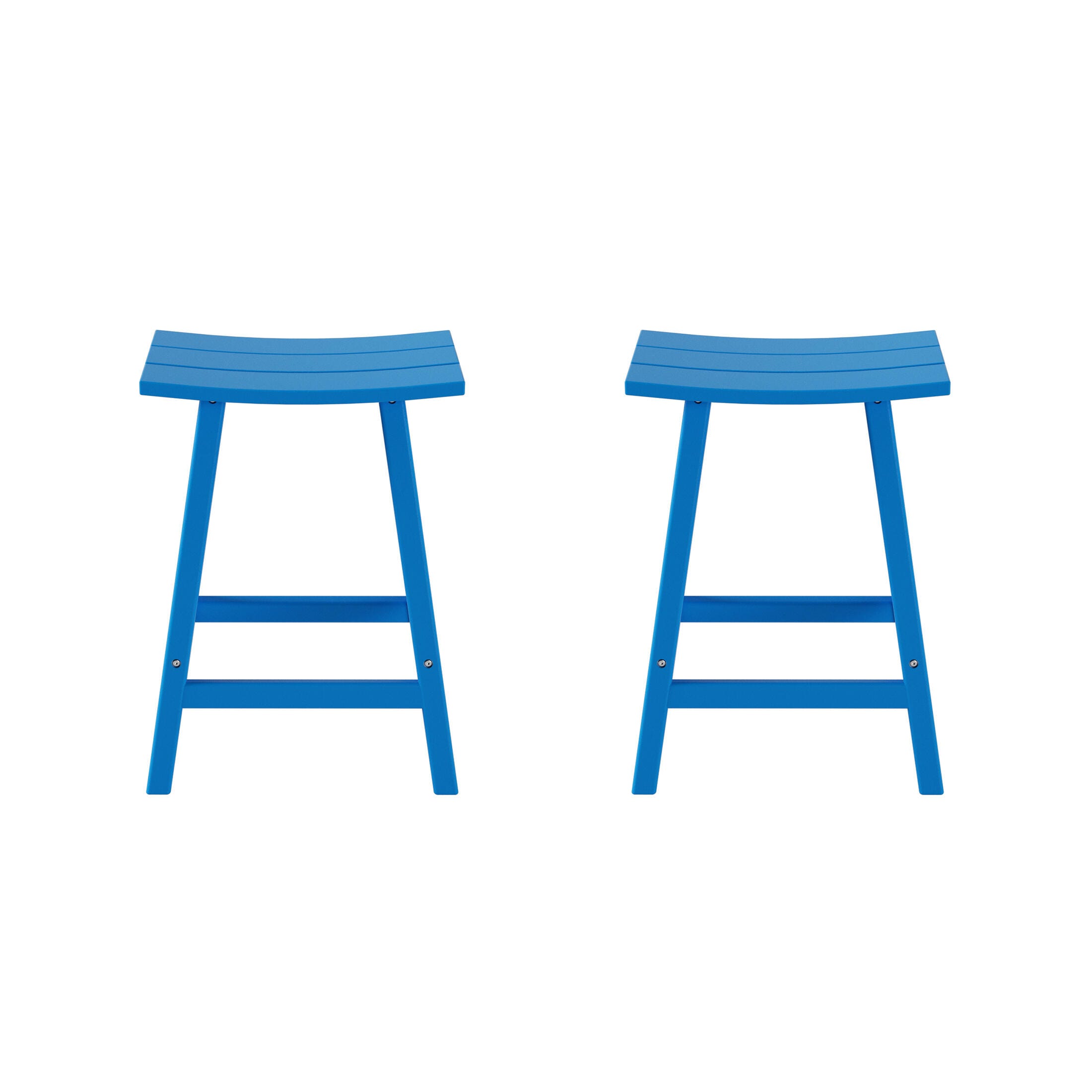Otto 24" All-Weather Resistant Outdoor Patio Bar Stool (Set of 2), Pacific Blue, large
