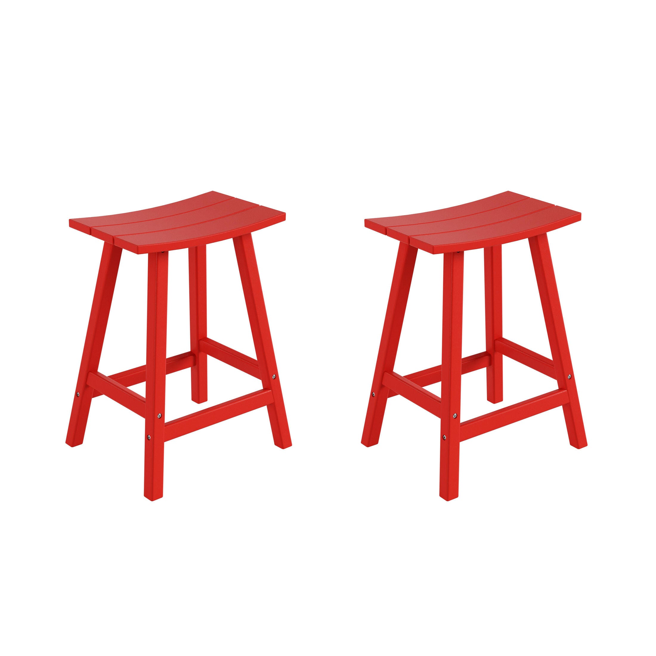 Otto 24" All-Weather Resistant Outdoor Patio Bar Stool (Set of 2), Red, large