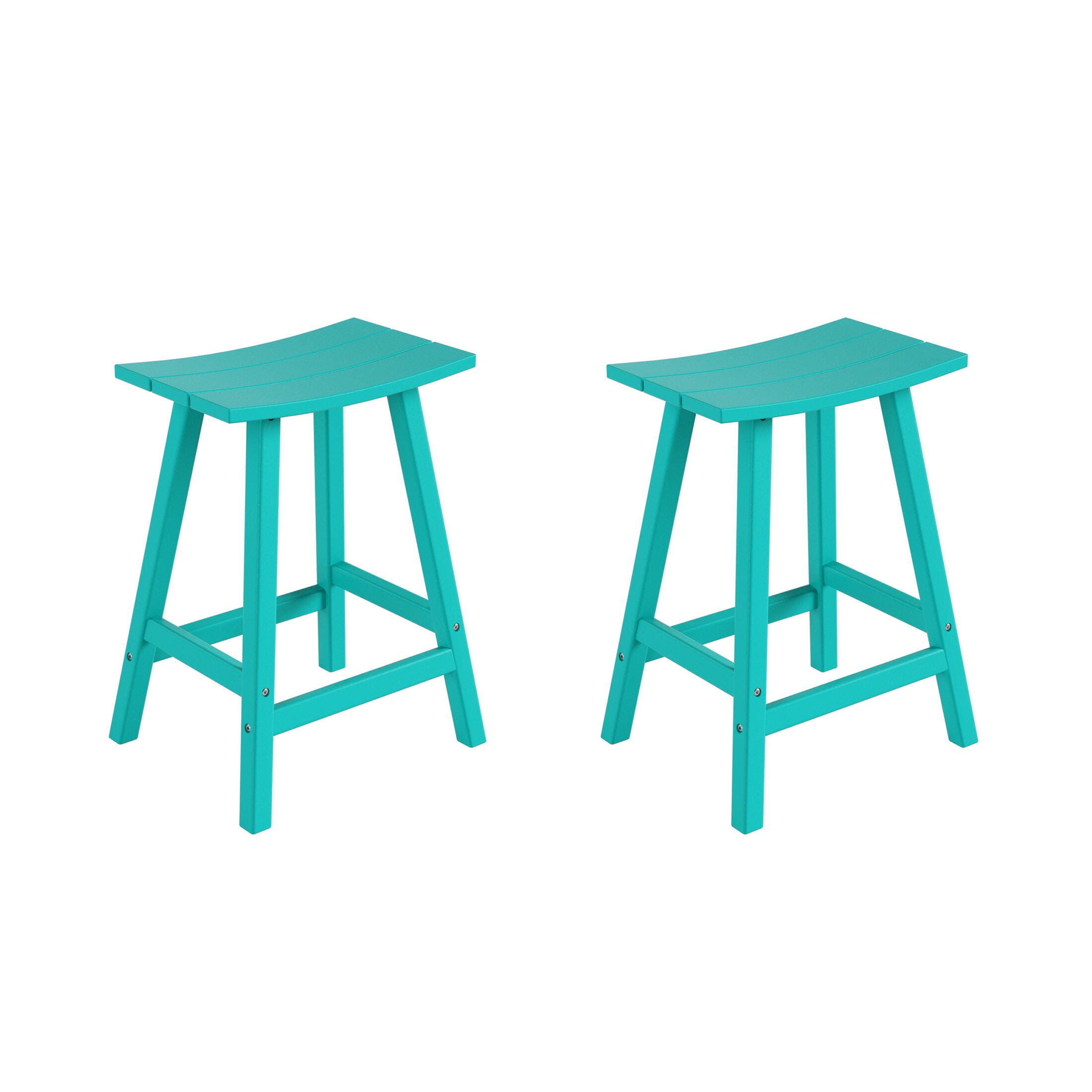 Otto 24" All-Weather Resistant Outdoor Patio Bar Stool (Set of 2), Turquoise, large