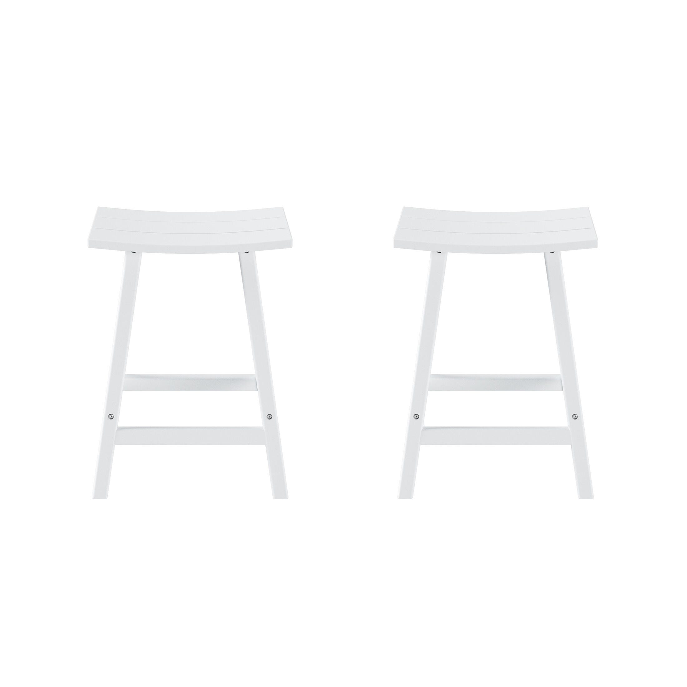 Otto 24" All-Weather Resistant Outdoor Patio Bar Stool (Set of 2), White, large