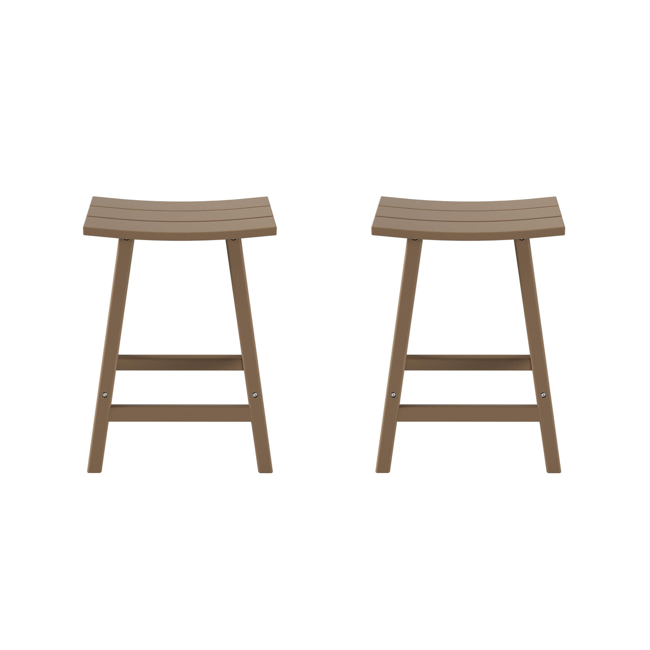 Otto 24" All-Weather Resistant Outdoor Patio Bar Stool (Set of 2), Weathered Wood, large