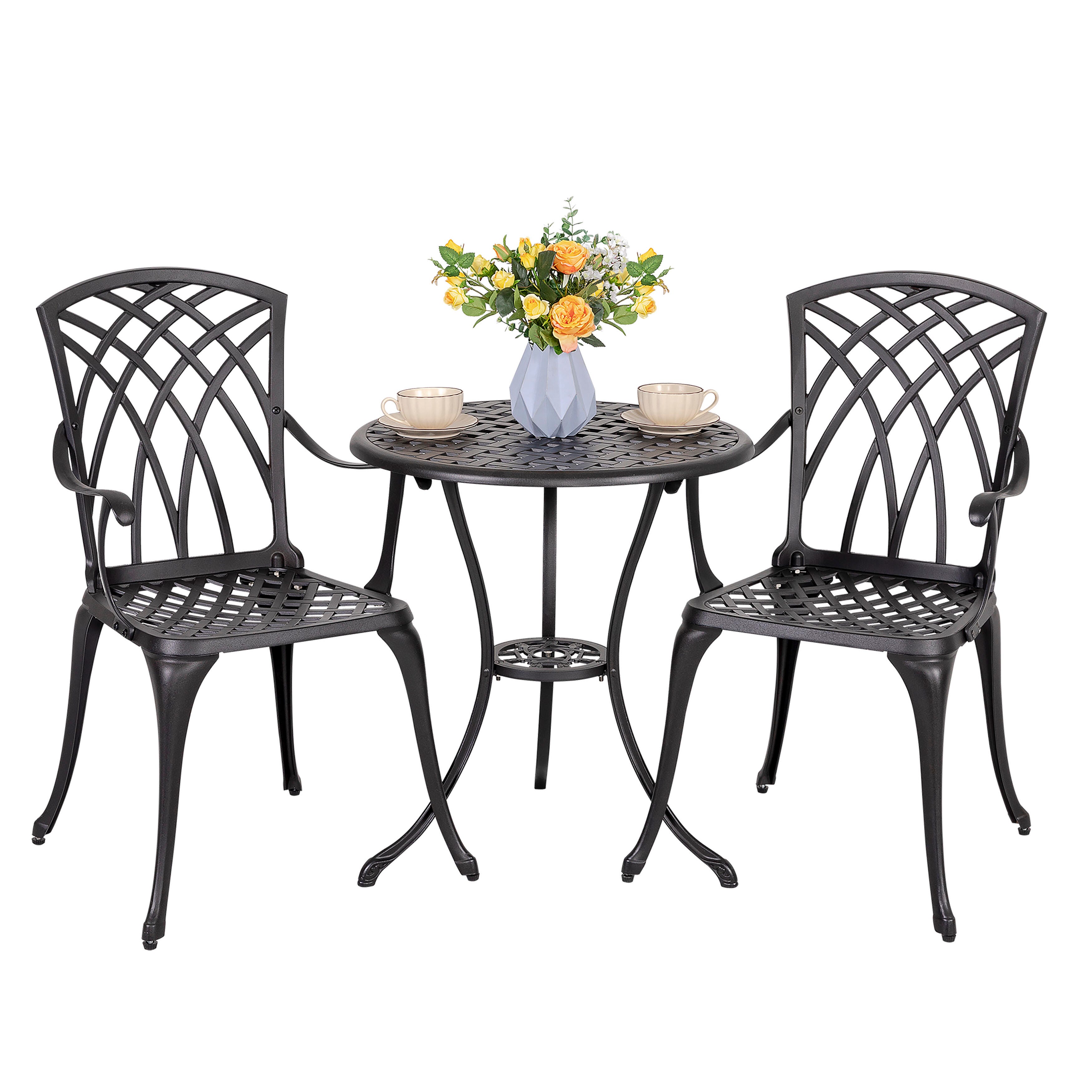 Nuu Garden Outdoor Bistro Table and 2 Chairs, , large