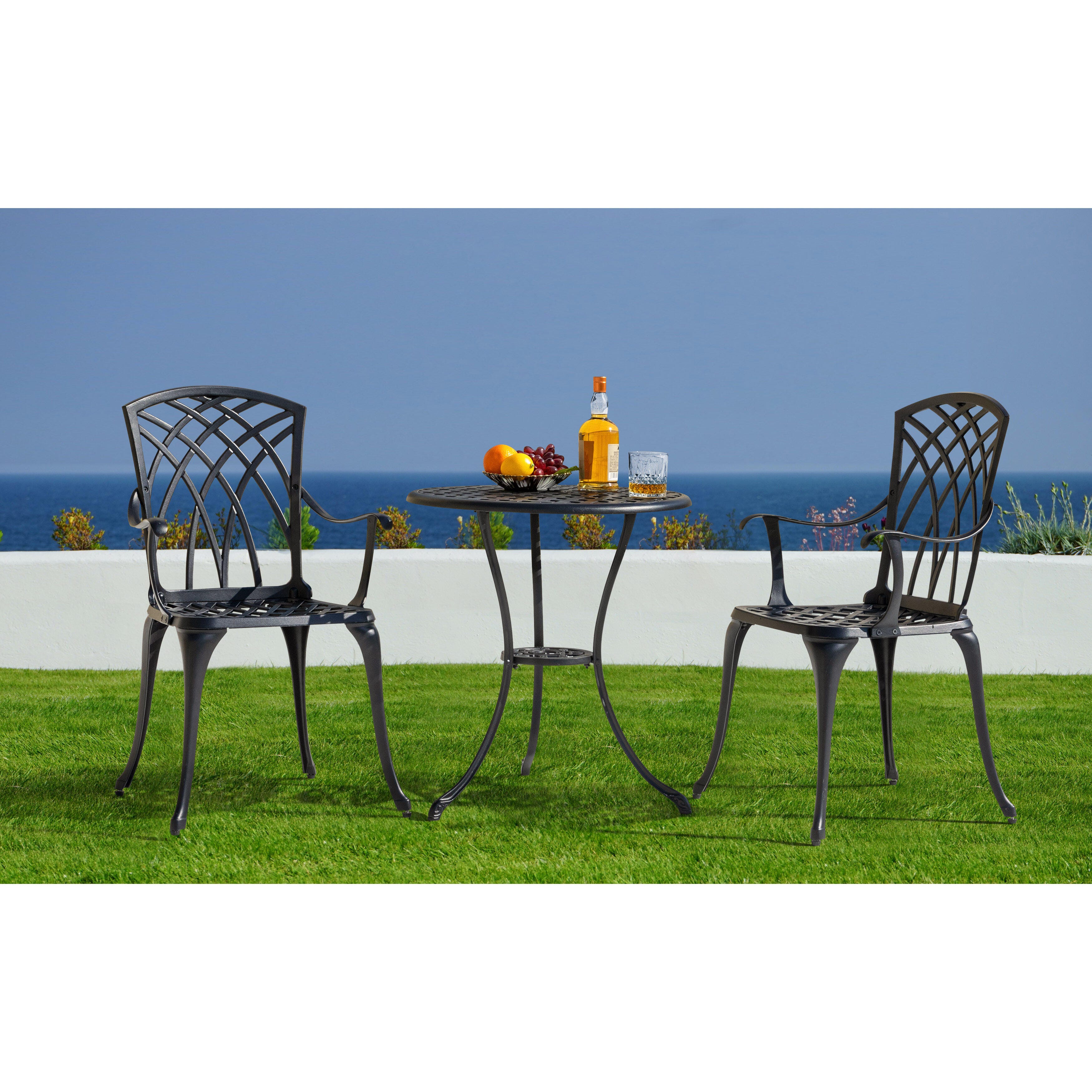 Nuu Garden Outdoor Bistro Table and 2 Chairs, , large