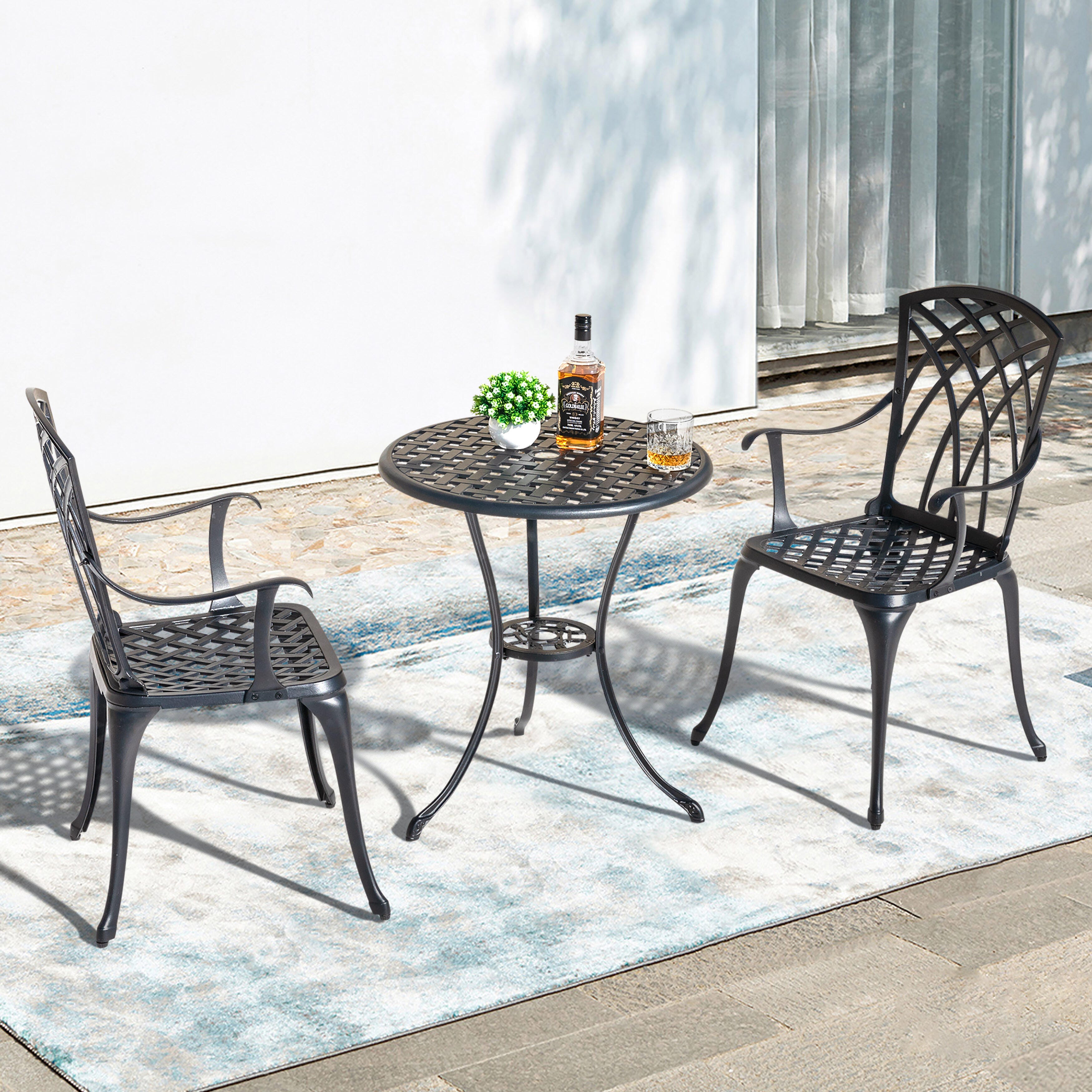 Nuu Garden Outdoor Bistro Table and 2 Chairs, , large