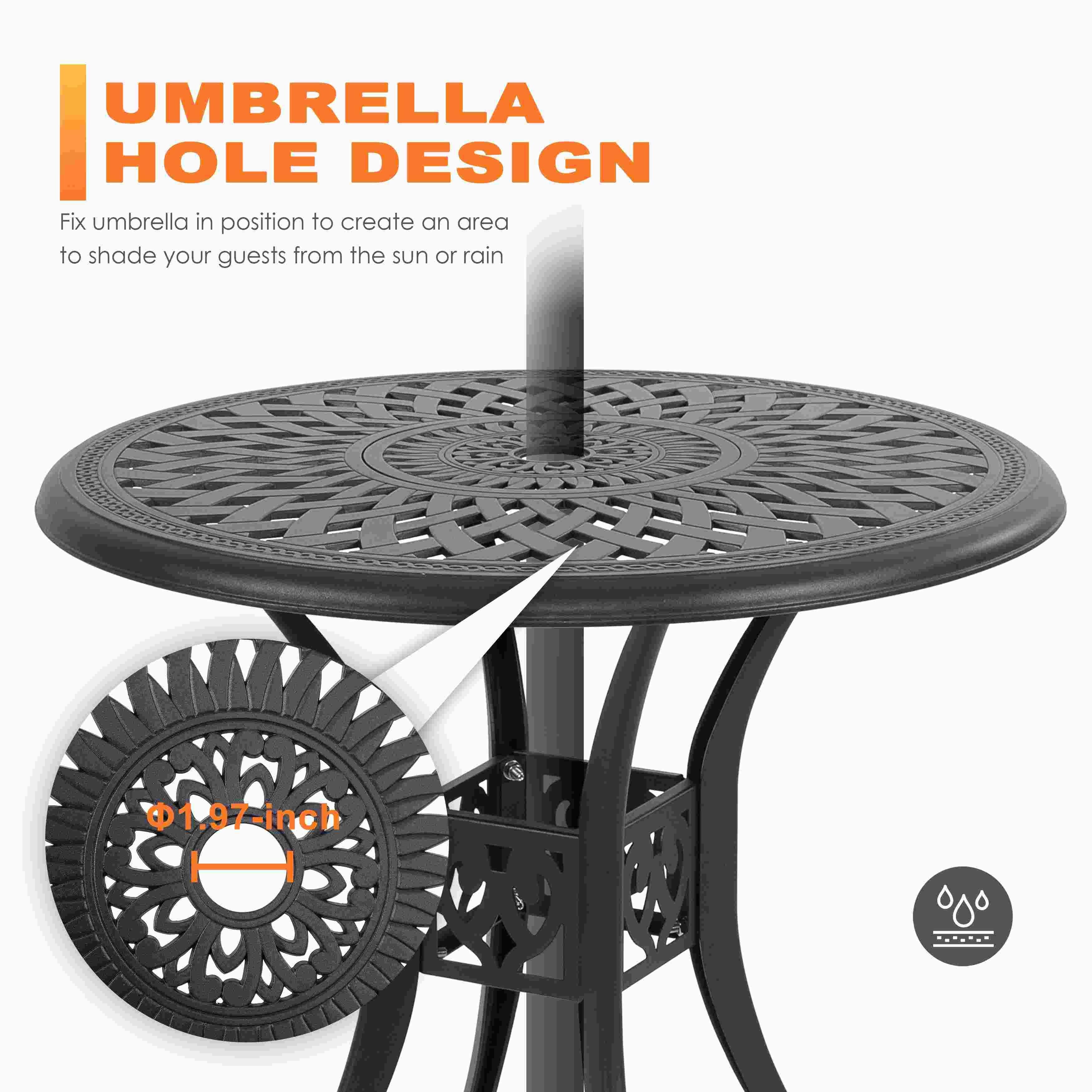 Nuu Garden 31" Outdoor Bistro Table, , large