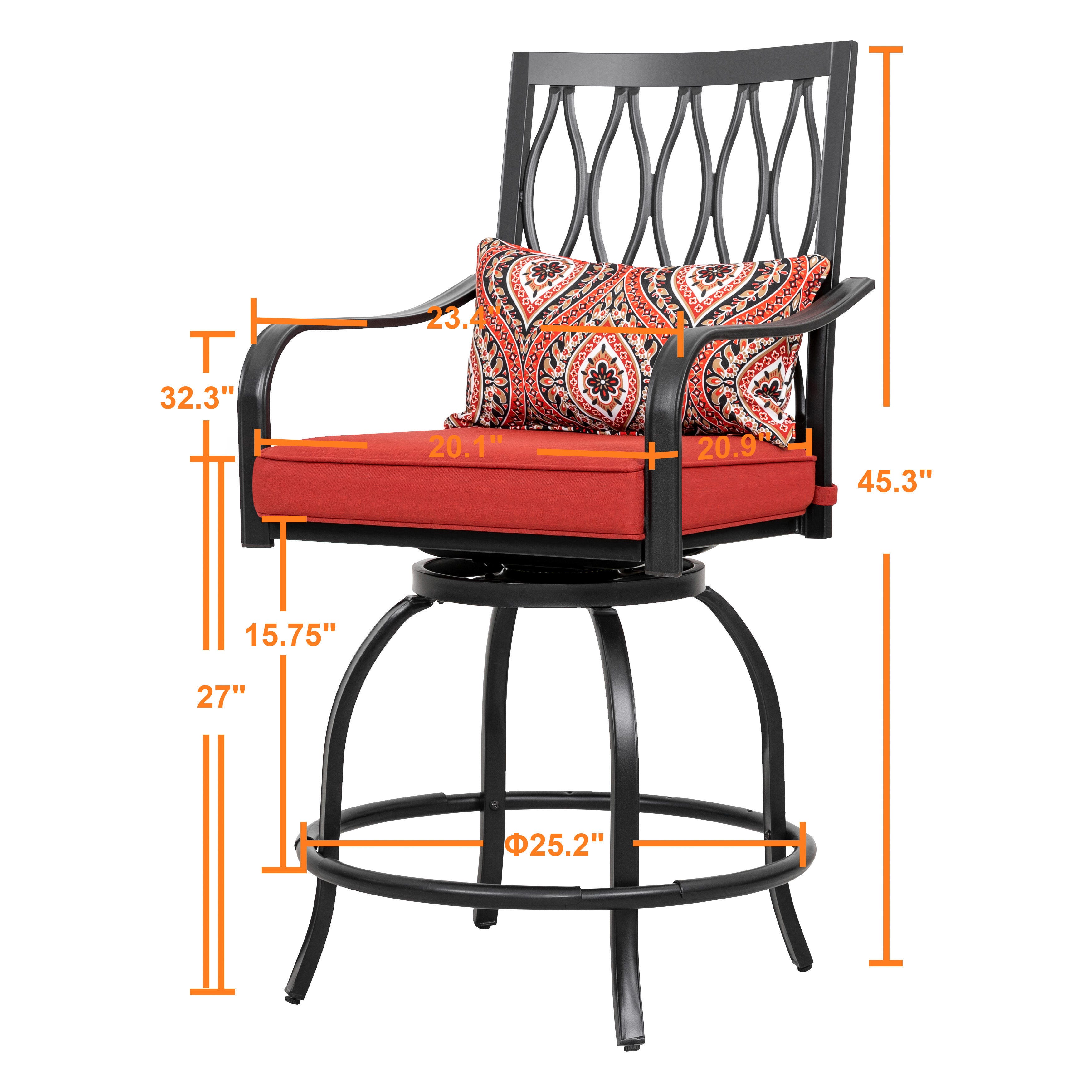 Nuu Garden Outdoor Swivel Bar Stool (Set of 2), , large