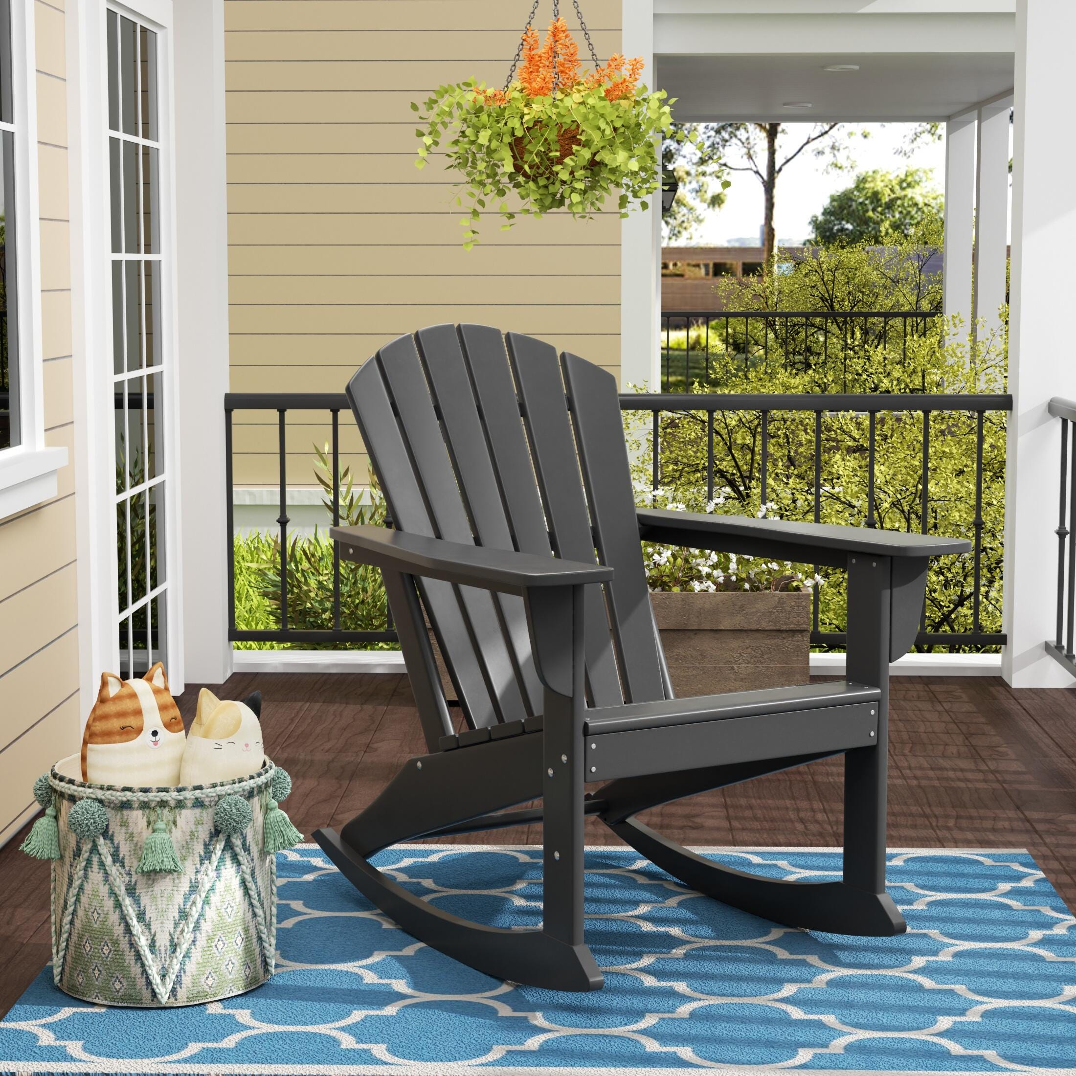 Bayview Classic Seashell Rocking Chair, Gray, rollover