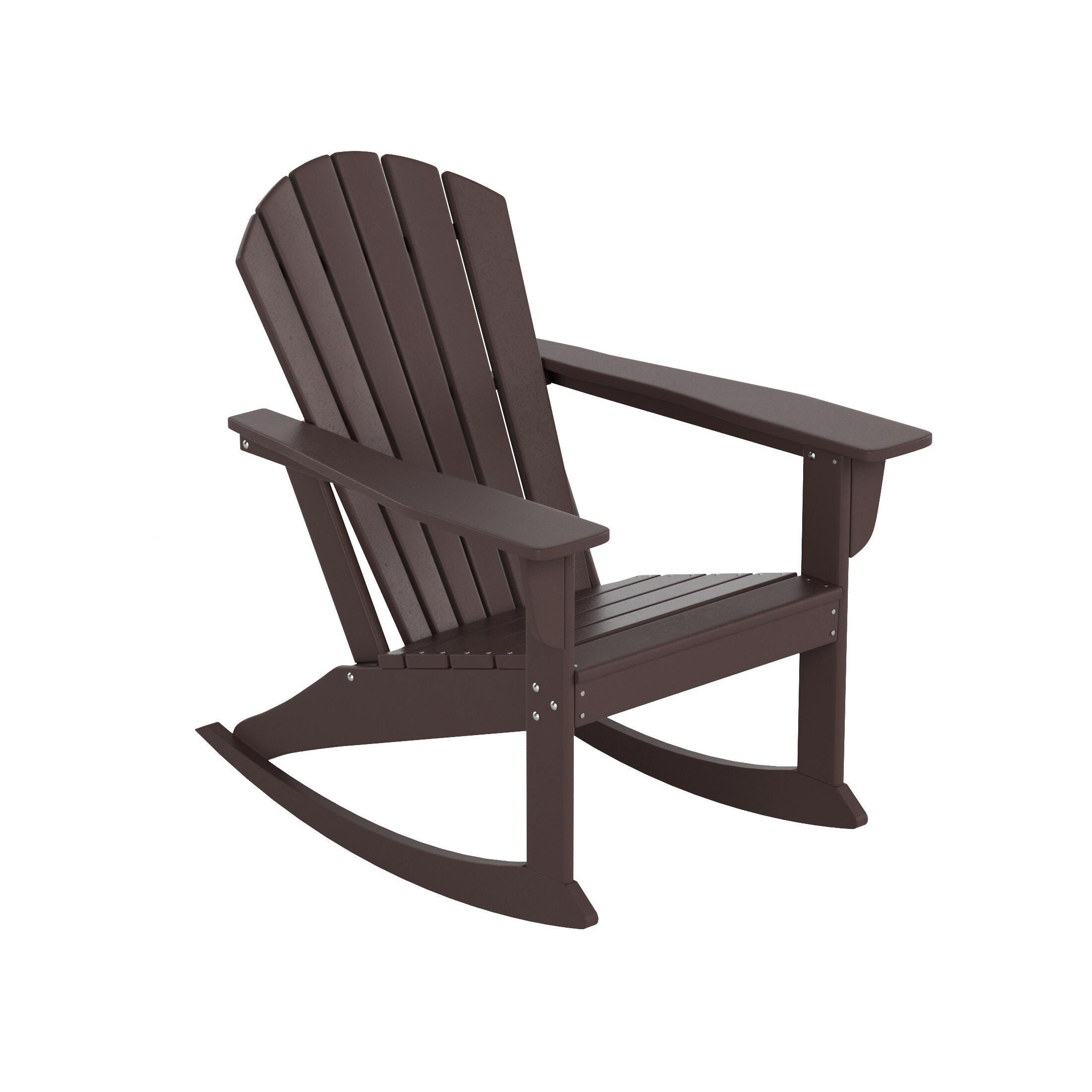 Bayview Classic Seashell Rocking Chair, Dark Brown, large
