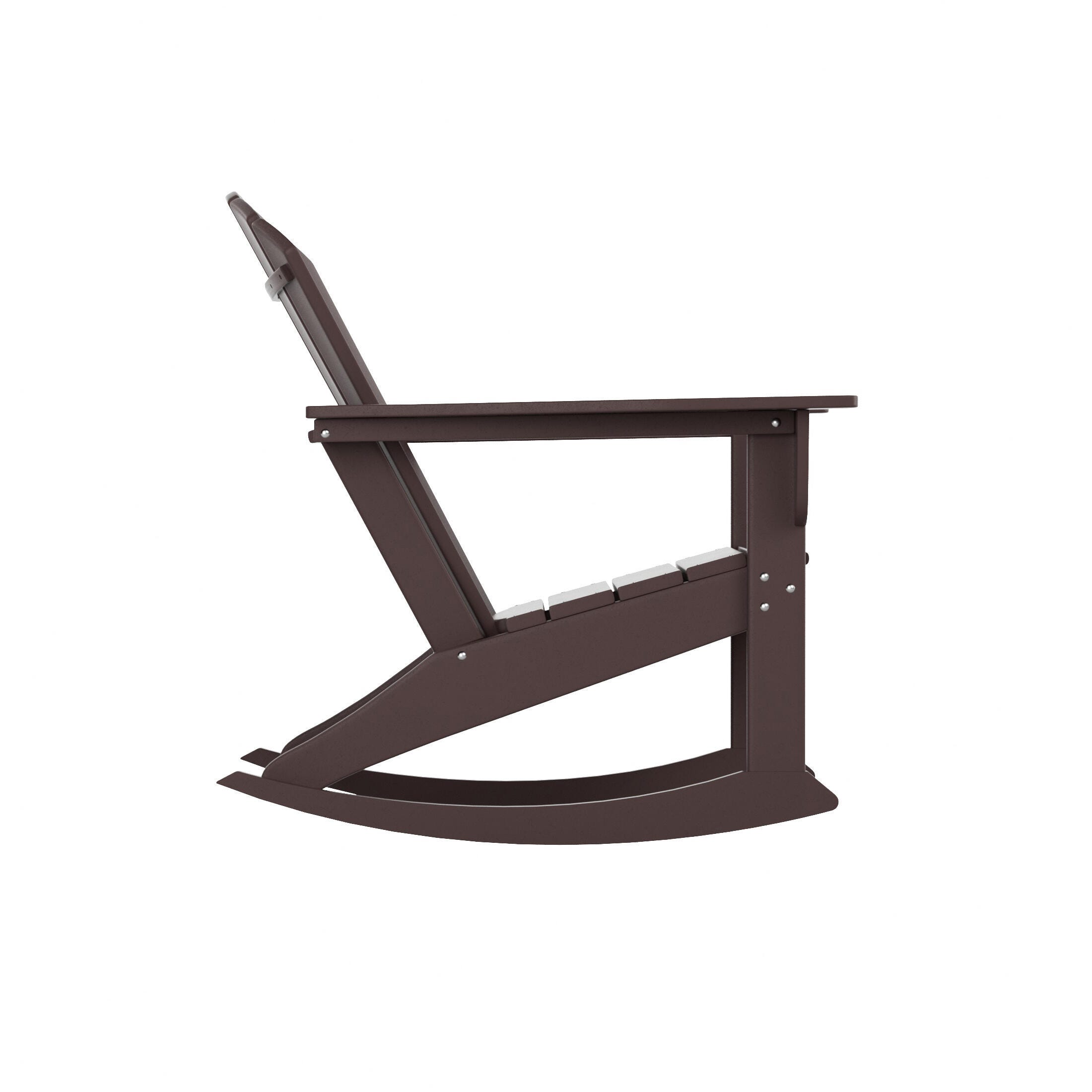 Bayview Classic Seashell Rocking Chair, Dark Brown, large