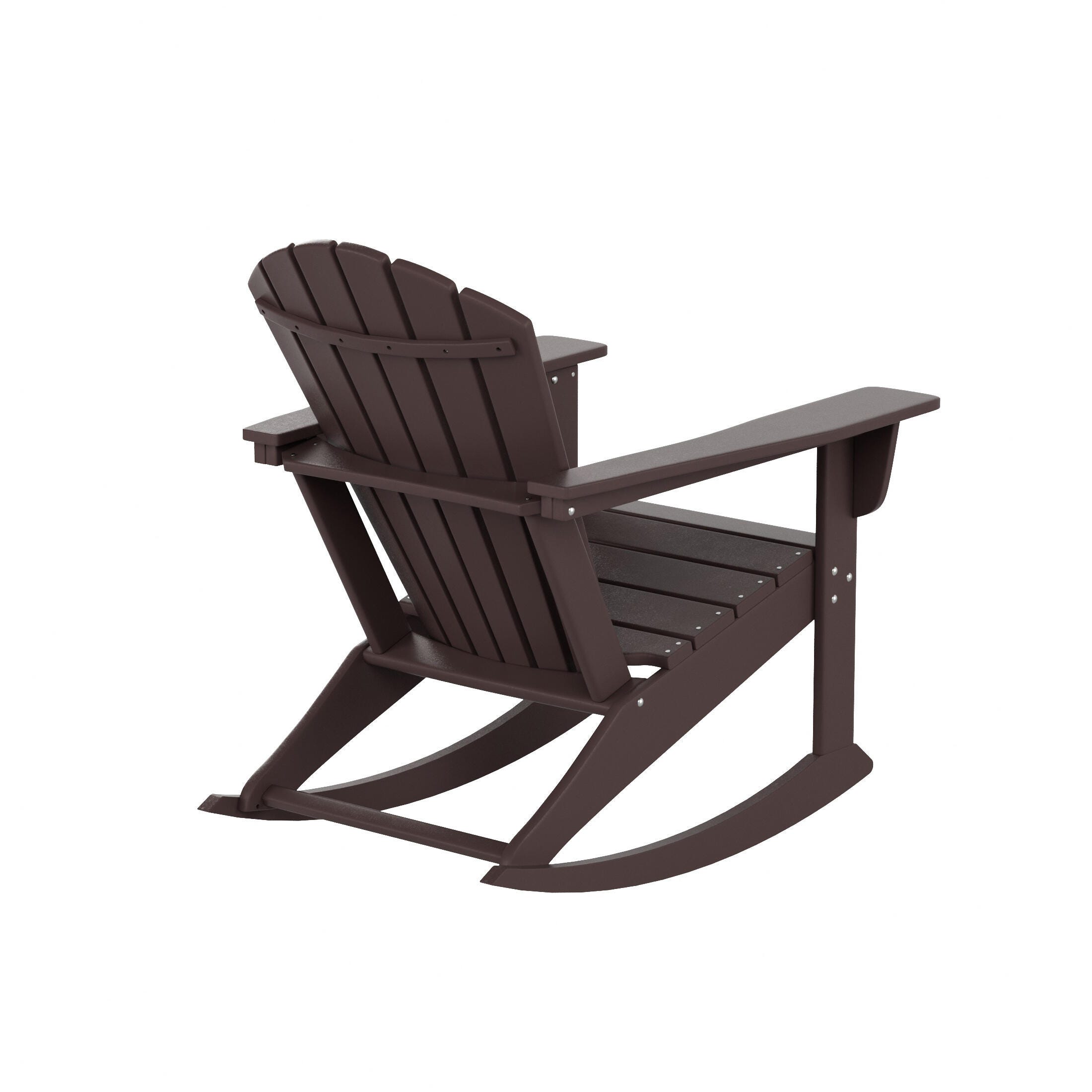 Bayview Classic Seashell Rocking Chair, Dark Brown, large