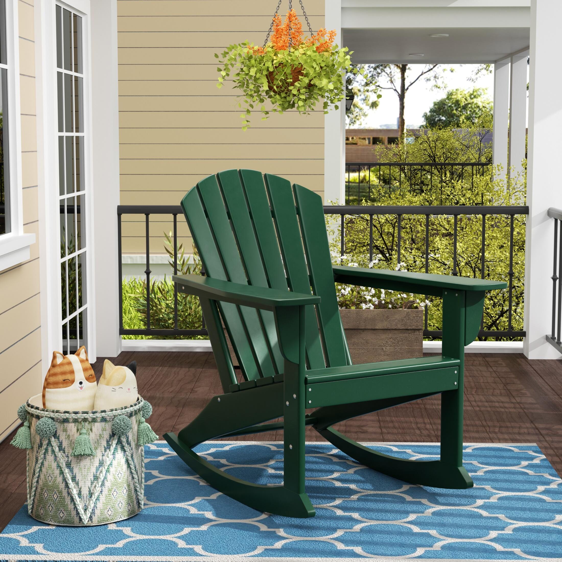 Bayview Classic Seashell Rocking Chair, Dark Green, rollover