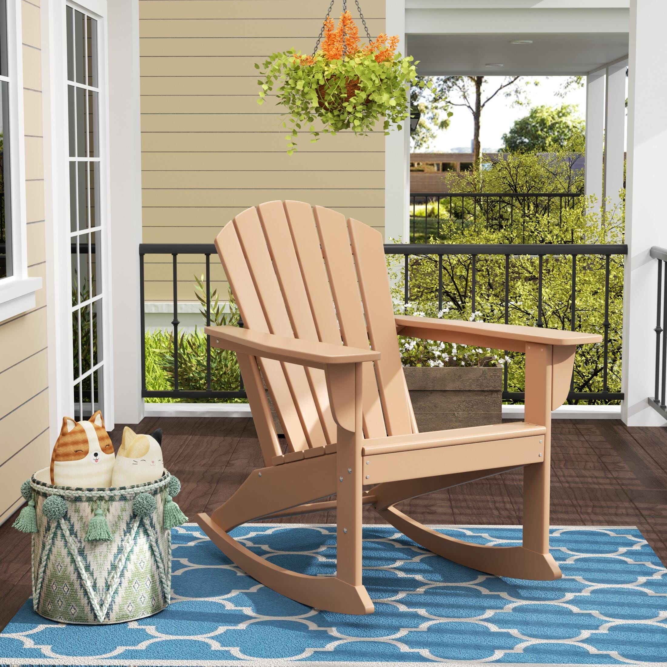 Bayview Classic Seashell Rocking Chair, Teak, large