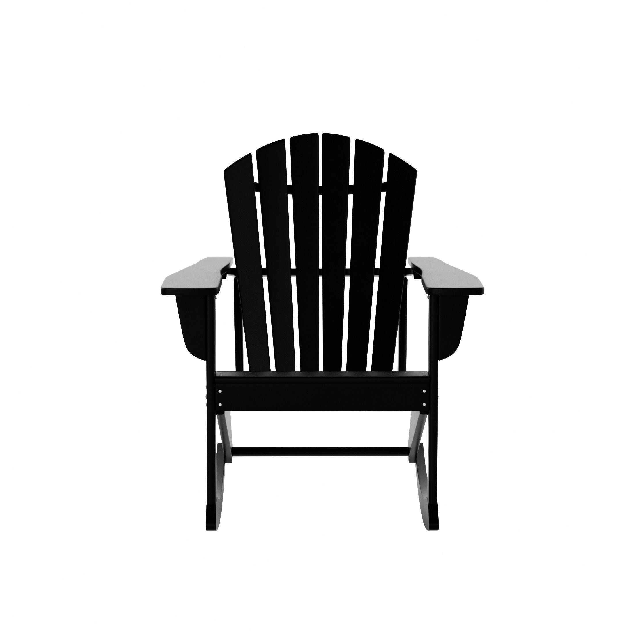 Bayview Classic Seashell Rocking Chair, Black, large