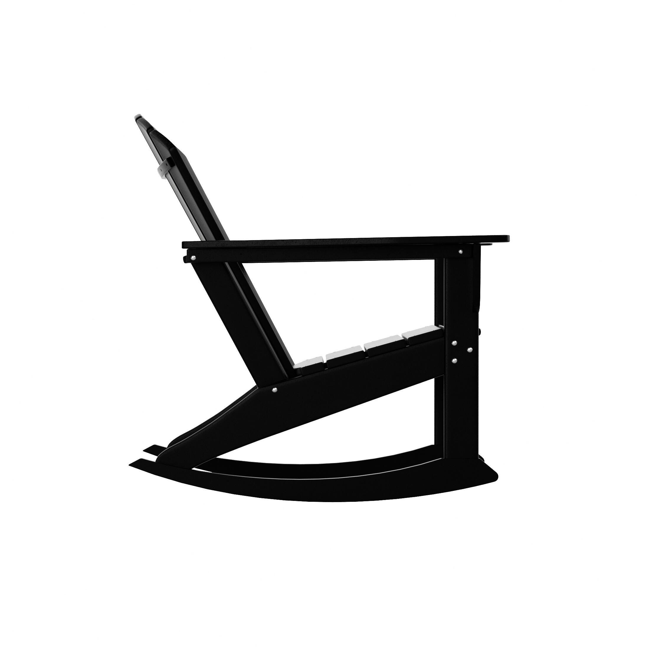 Bayview Classic Seashell Rocking Chair, Black, large