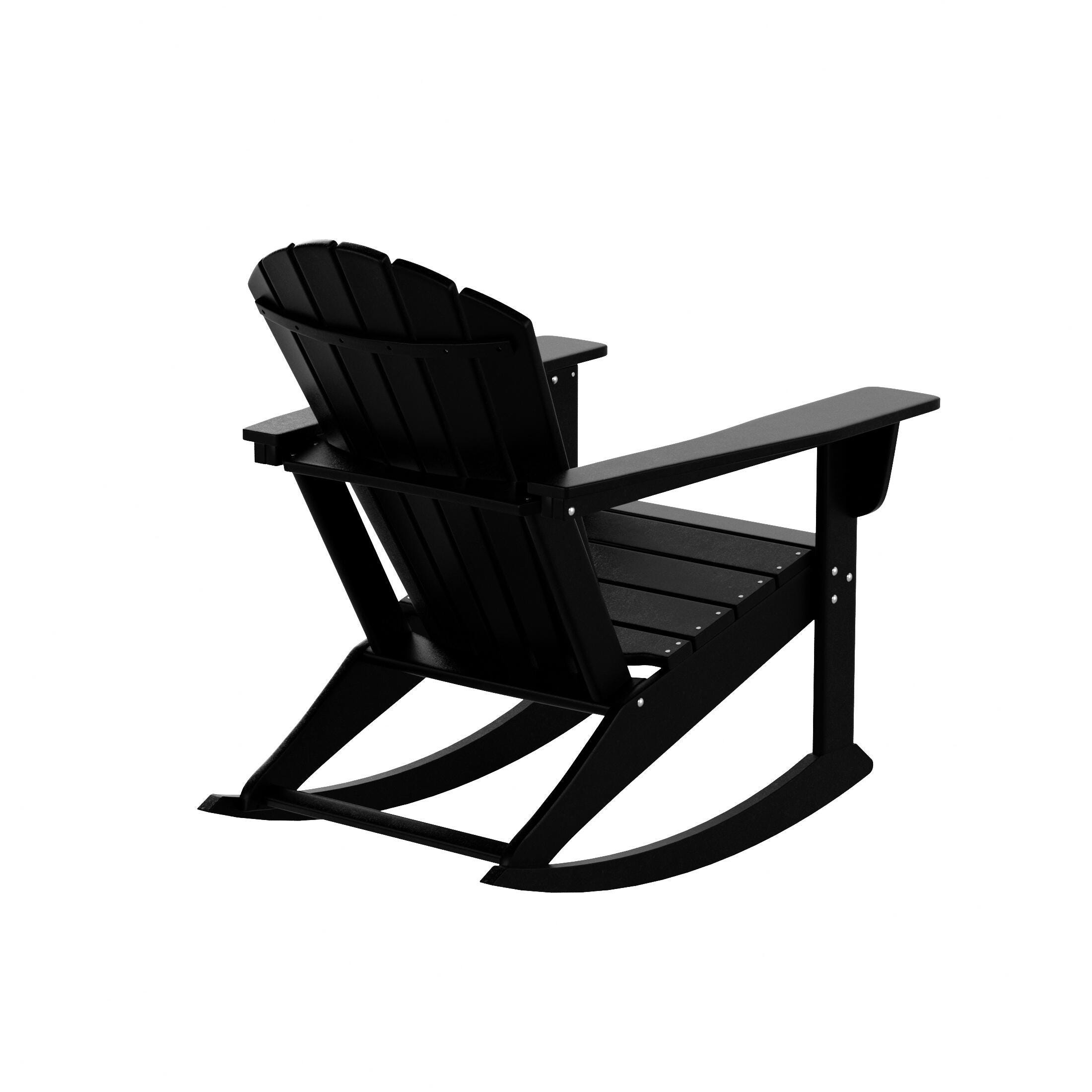 Bayview Classic Seashell Rocking Chair, Black, large