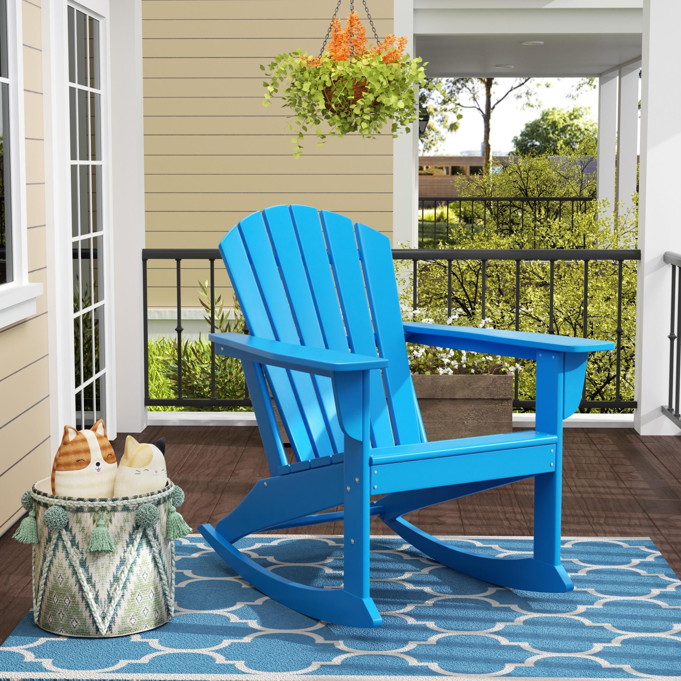 Bayview Classic Seashell Rocking Chair, Pacific Blue, rollover