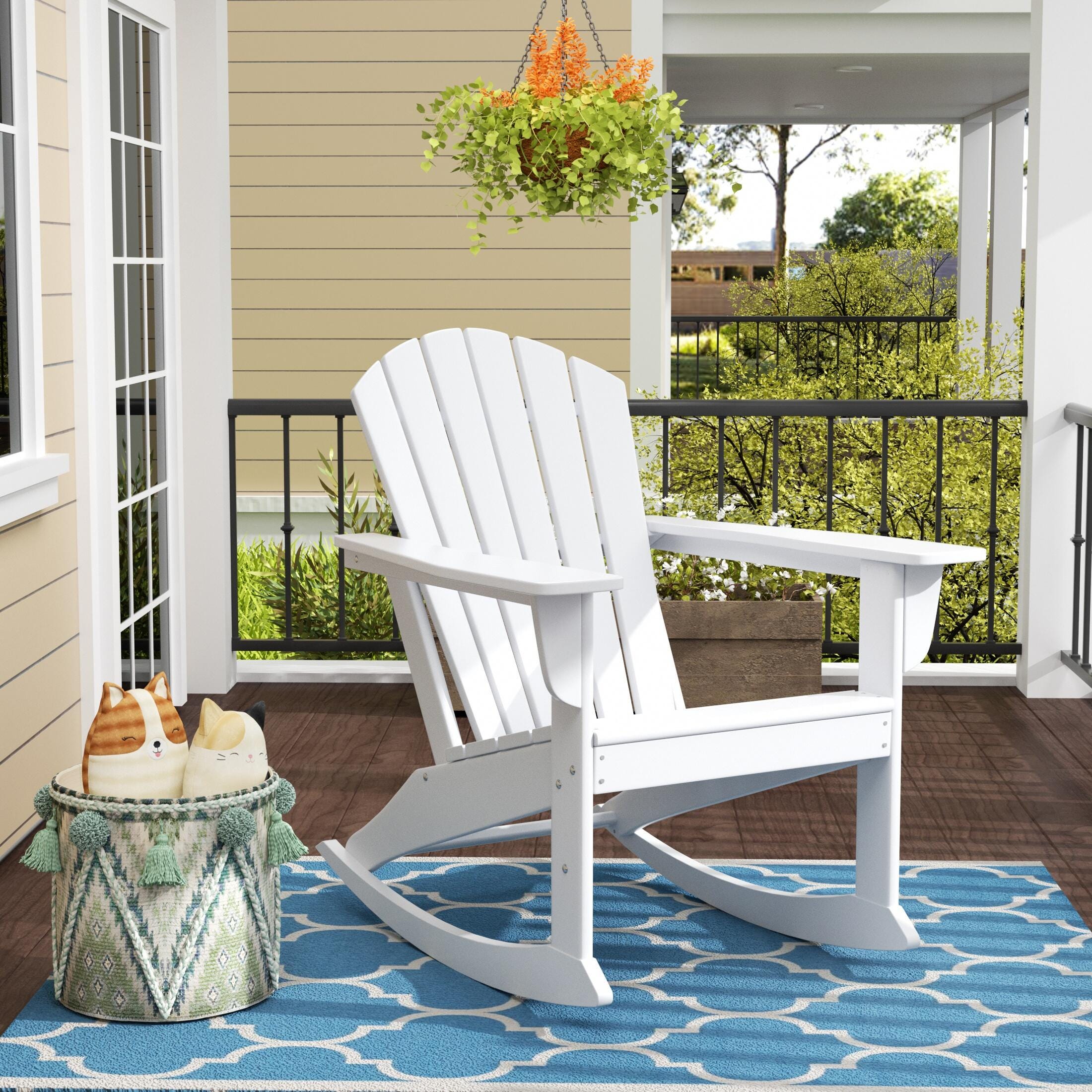 Bayview Classic Seashell Rocking Chair, White, rollover