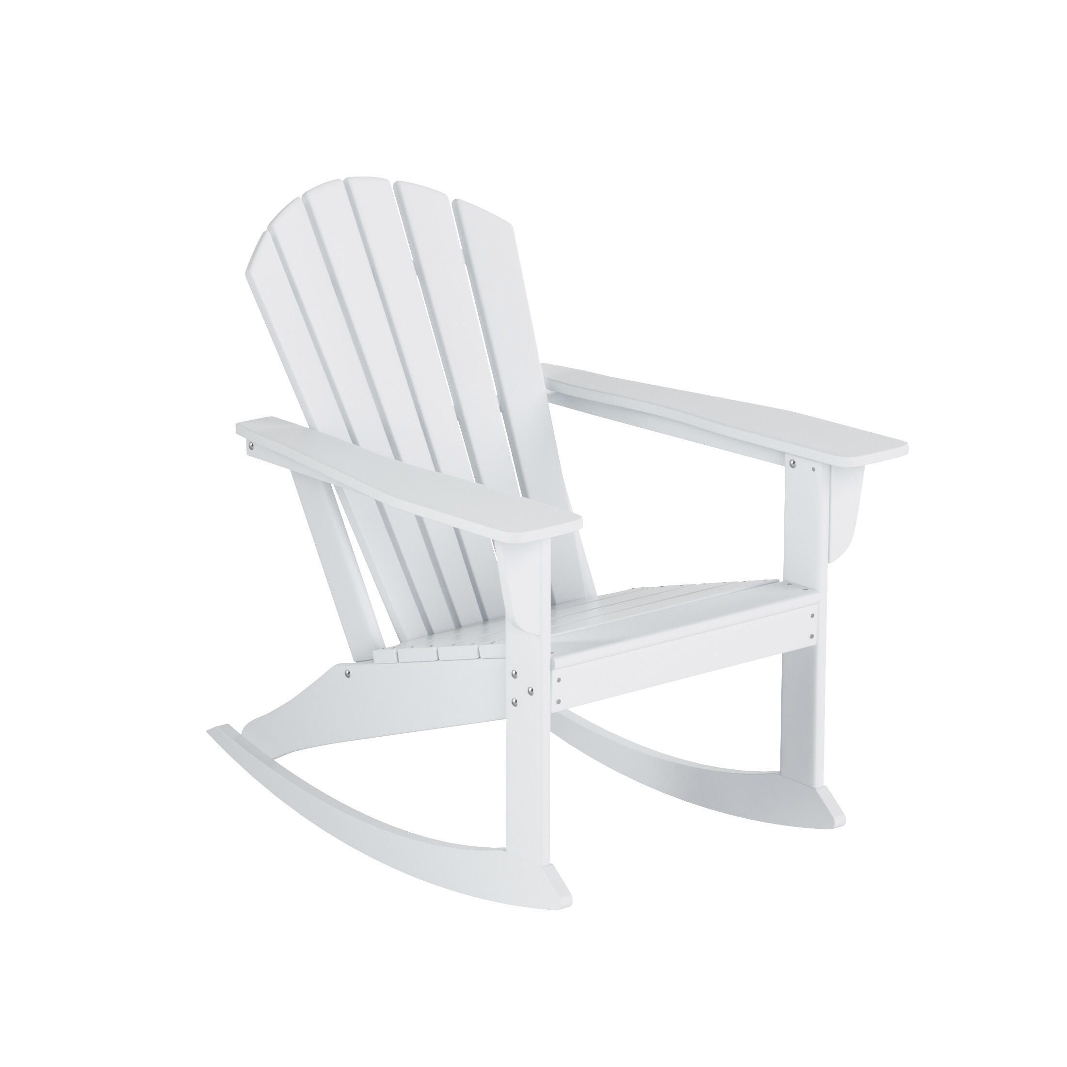 Bayview Classic Seashell Rocking Chair, White, large