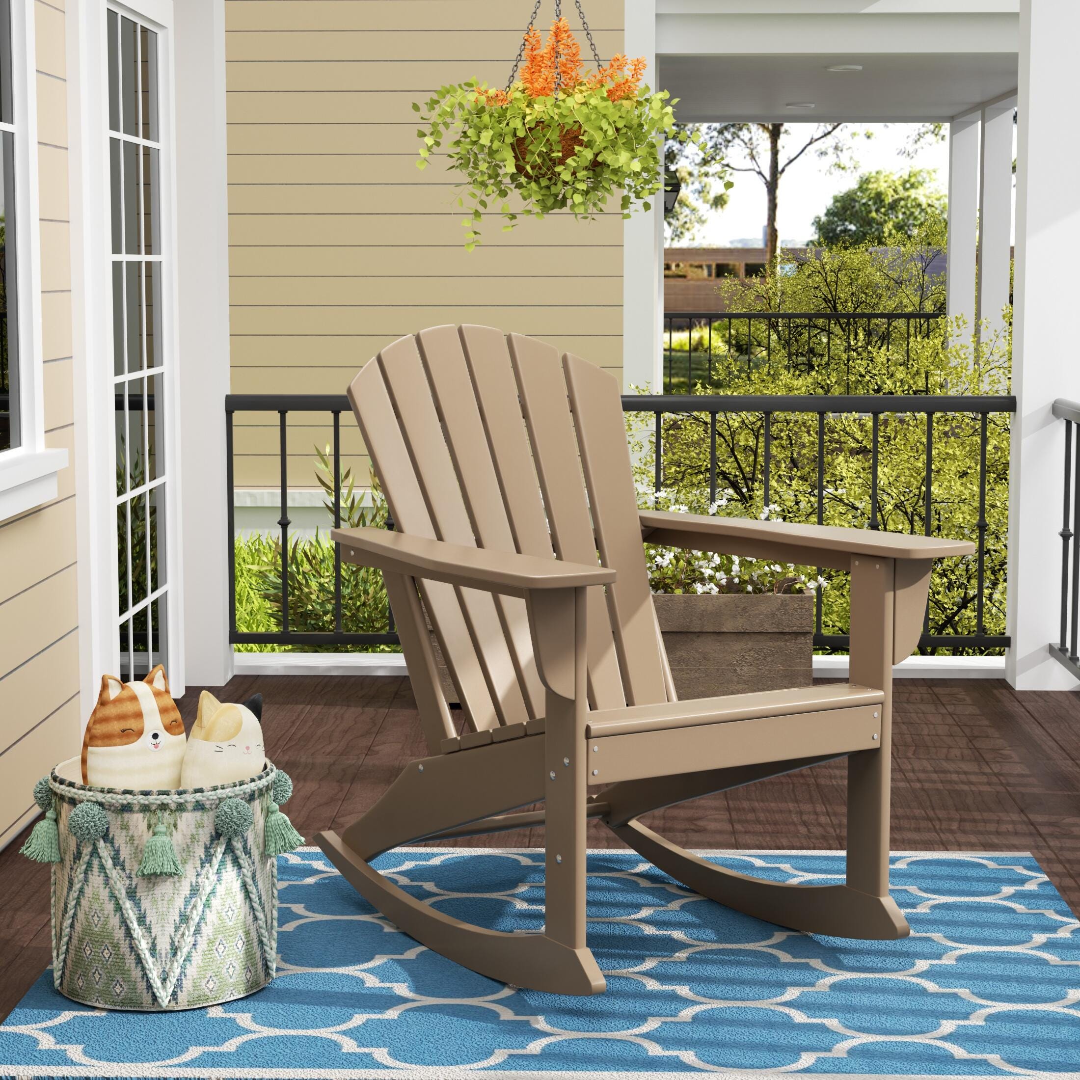Bayview Classic Seashell Rocking Chair, Weathered Wood, large