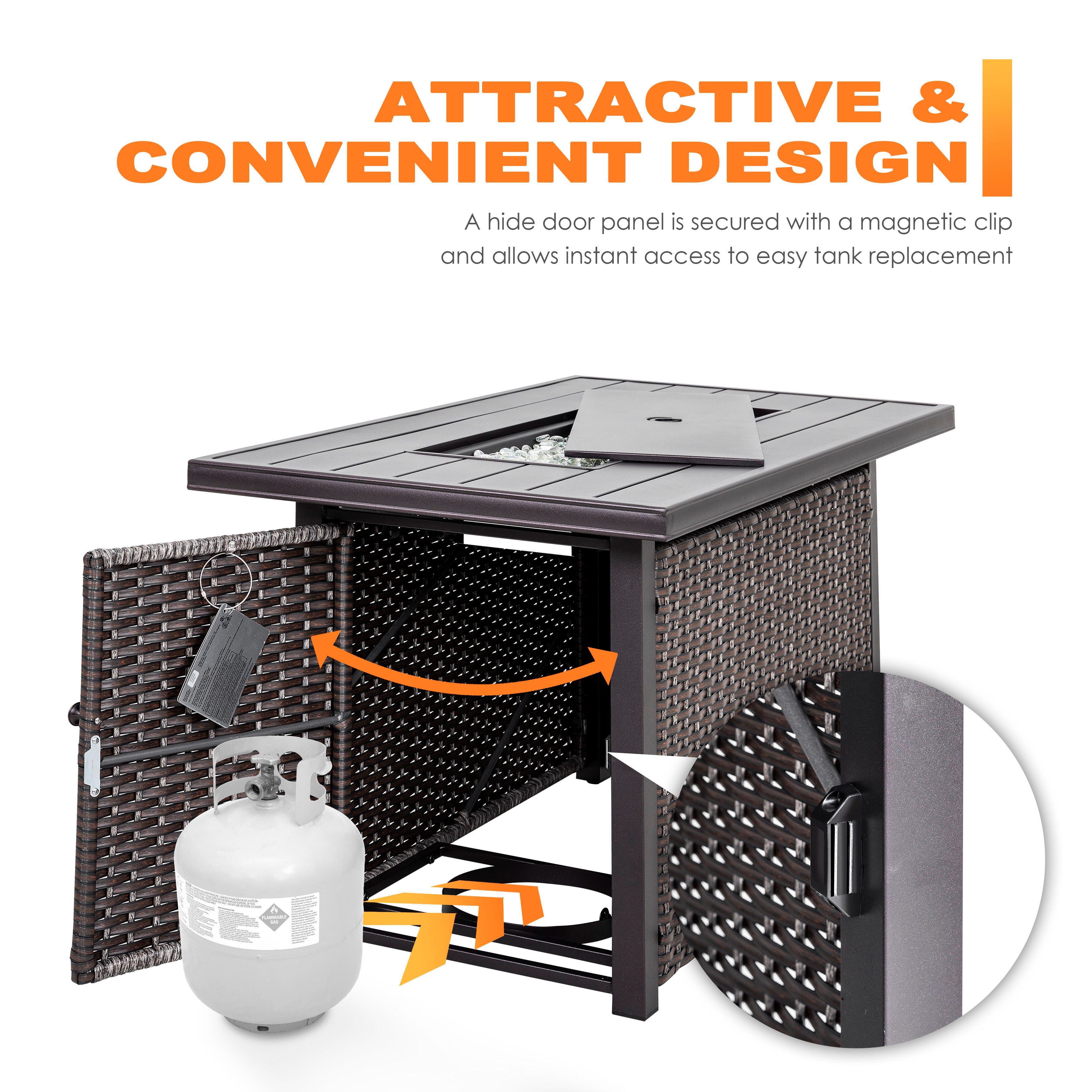 Nuu Garden Outdoor 43" Fire Pit Table, , large