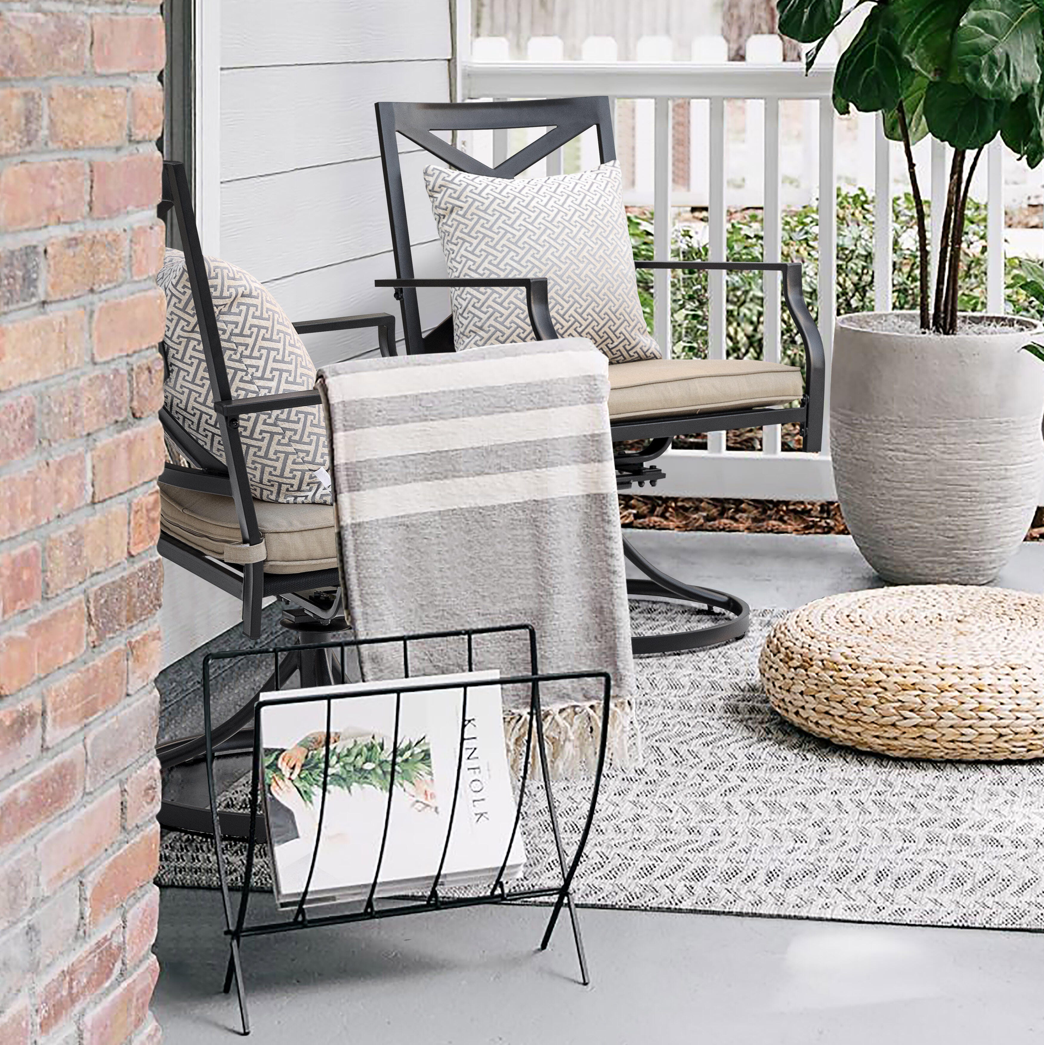 Nuu Garden Swivel Dining Chairs with Cushions (Set of 2), , large