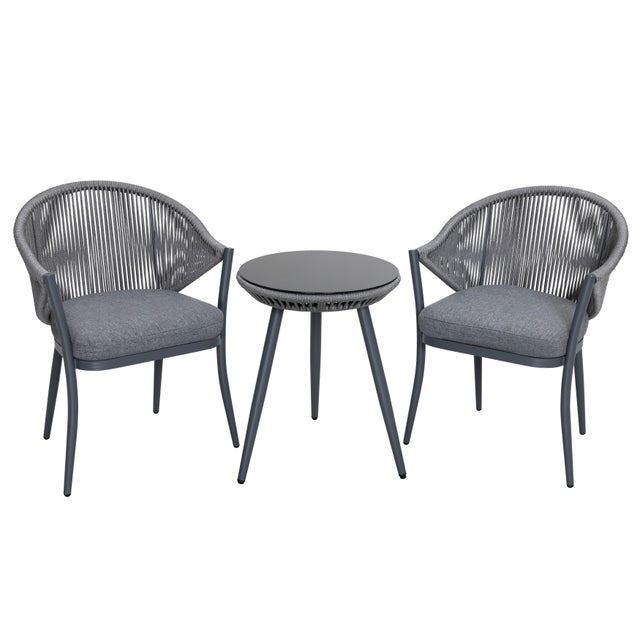 Nuu Garden 3-Piece Outdoor Bistro Set, Gray