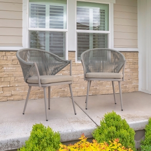 Nuu Garden Outdoor Conversation Chairs with Seat Cushion (Set of 2)