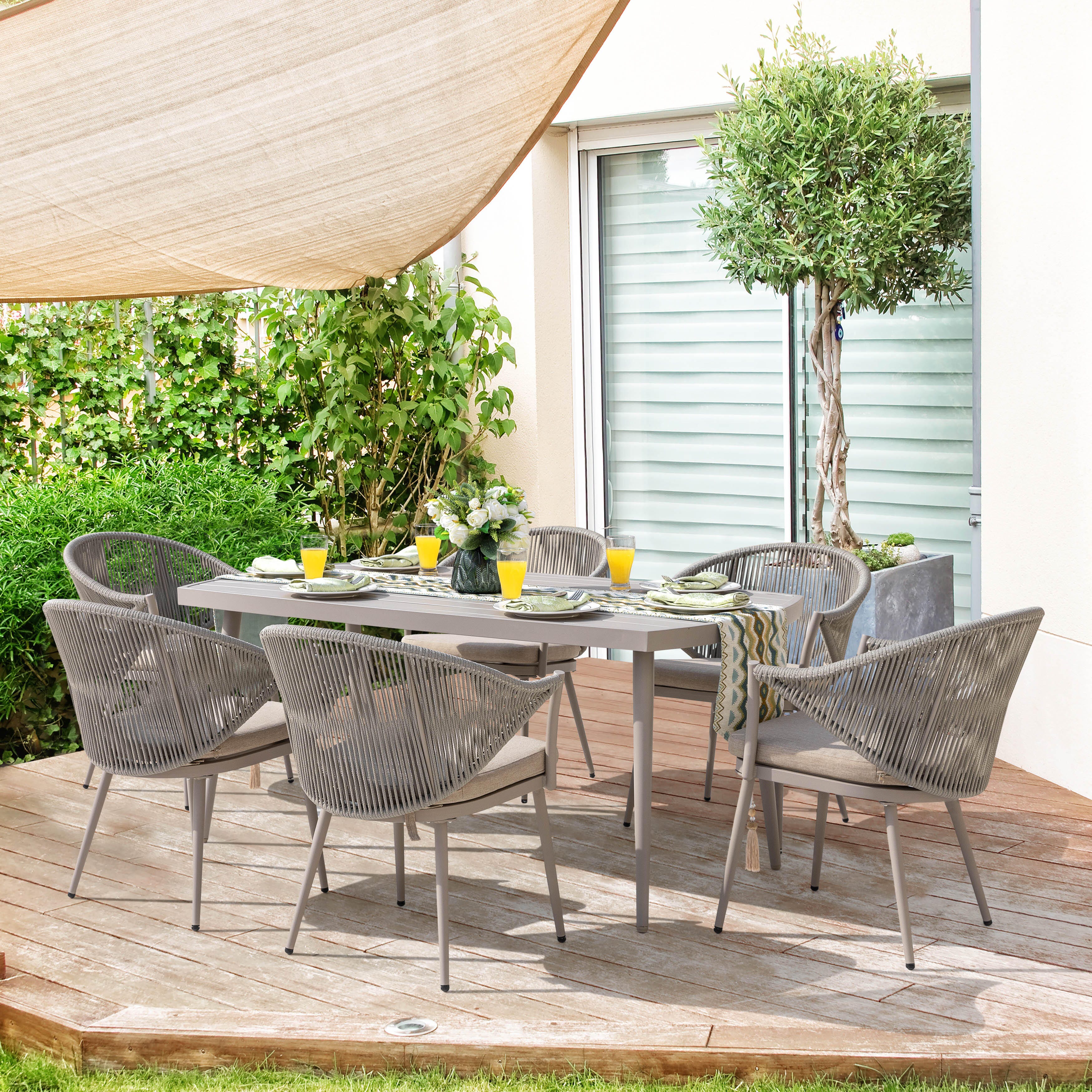 Nuu Garden Outdoor Conversation Chairs with Seat Cushion (Set of 2), , large