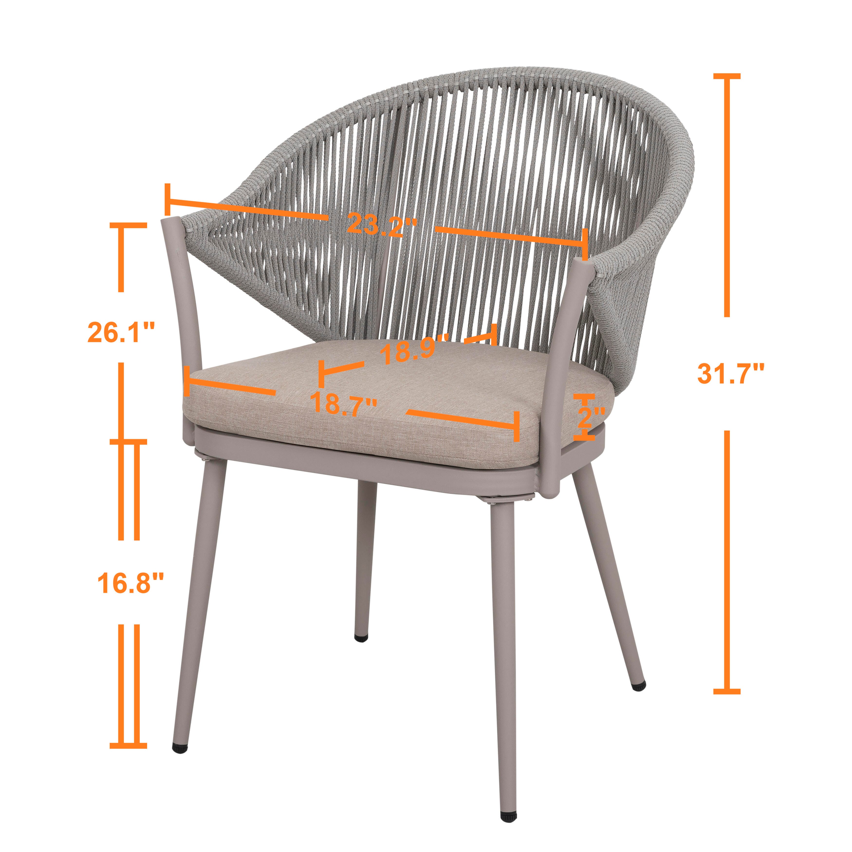 Nuu Garden Outdoor Conversation Chairs with Seat Cushion (Set of 2), , large