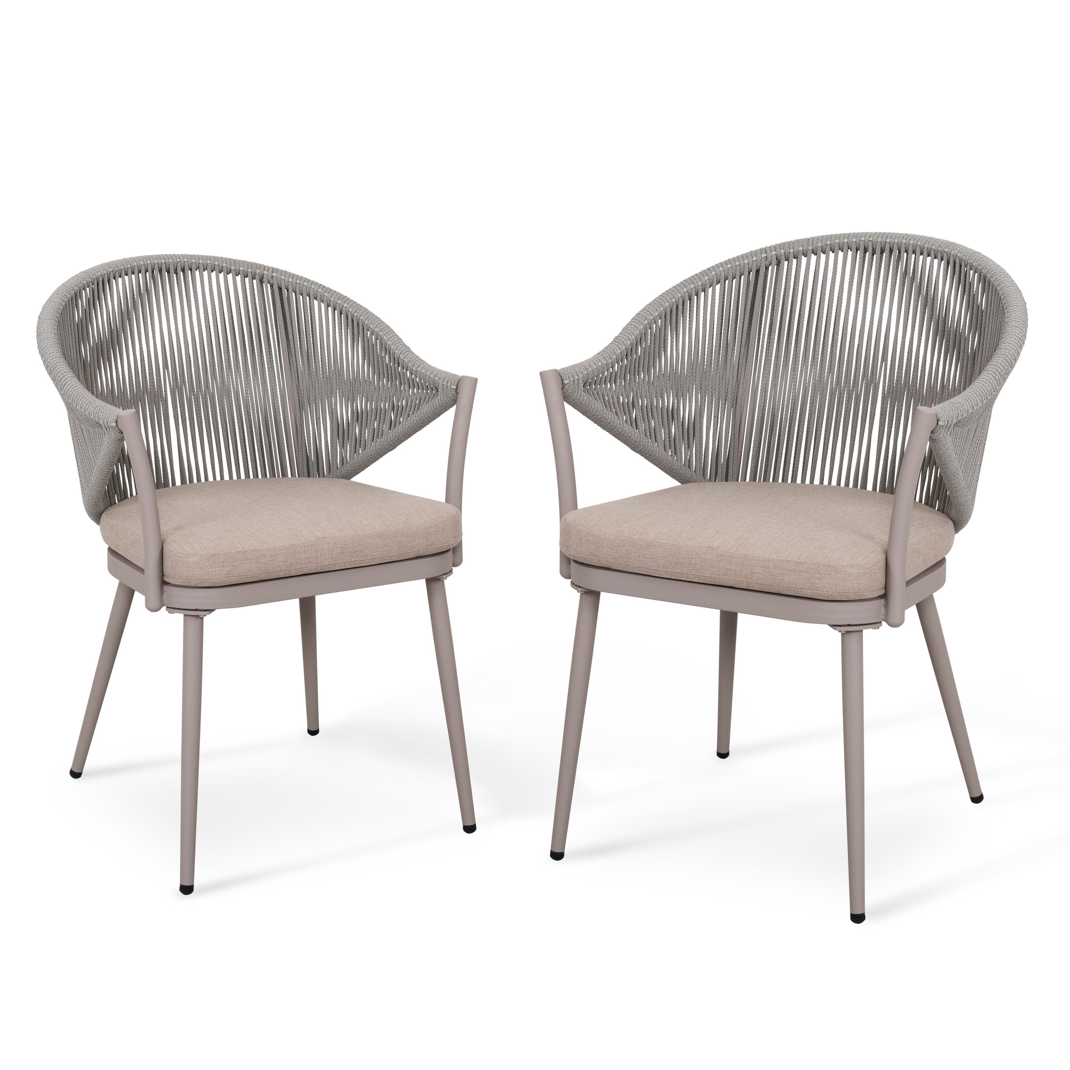 Nuu Garden Outdoor Conversation Chairs with Seat Cushion (Set of 2), , large