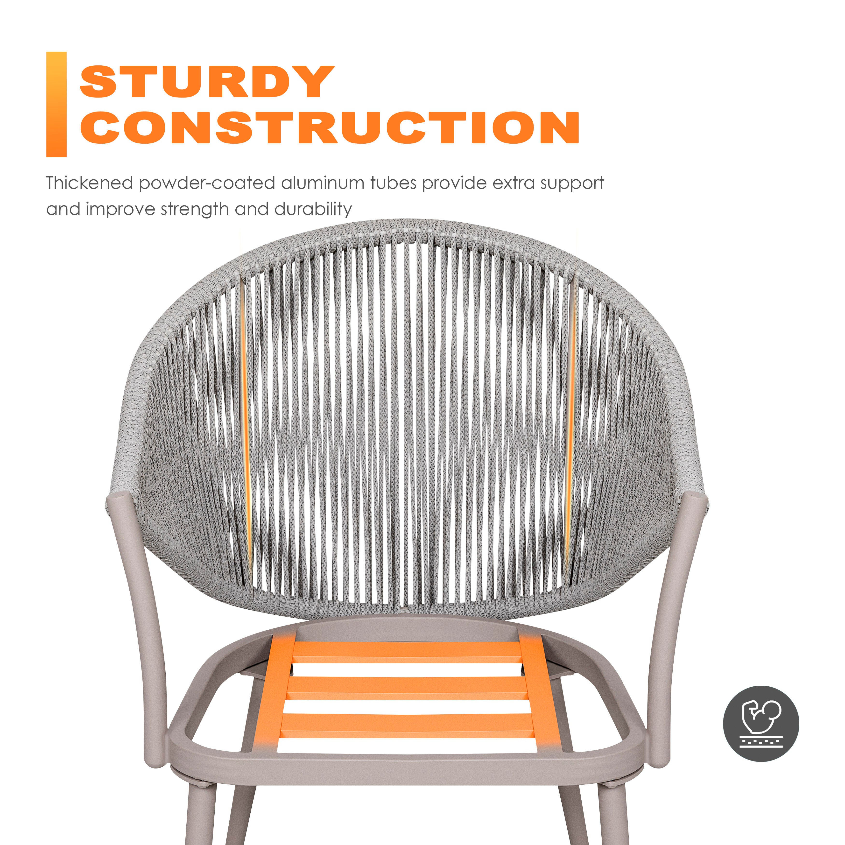 Nuu Garden Outdoor Conversation Chairs with Seat Cushion (Set of 2), , large