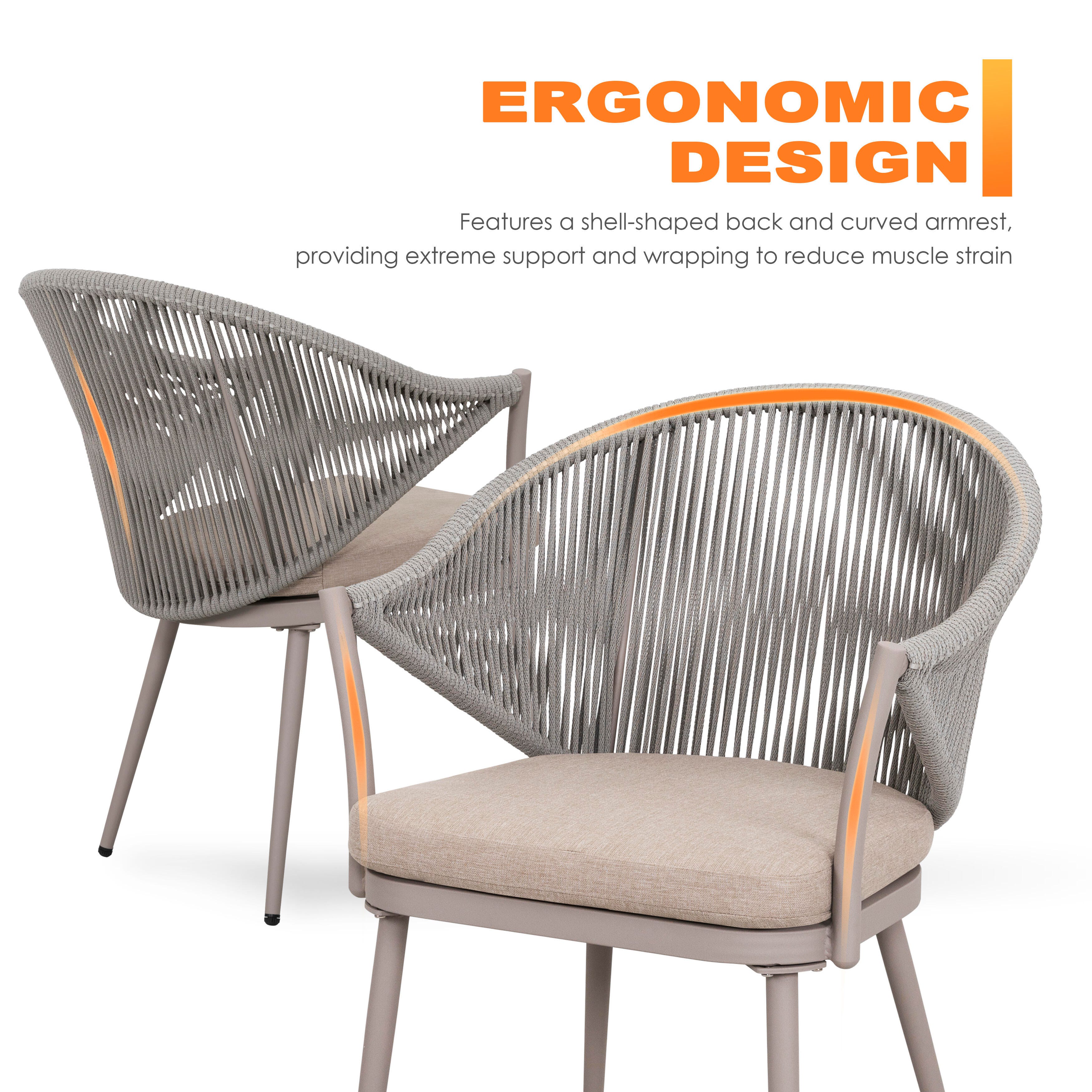 Nuu Garden Outdoor Conversation Chairs with Seat Cushion (Set of 2), , large