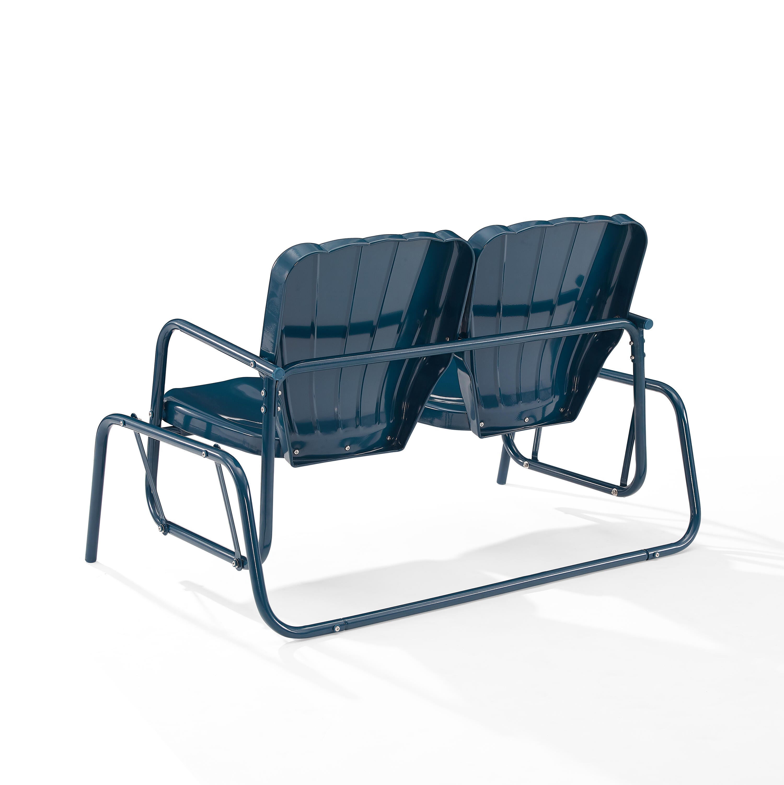 Ridgeland Outdoor Loveseat Glider, Navy, large
