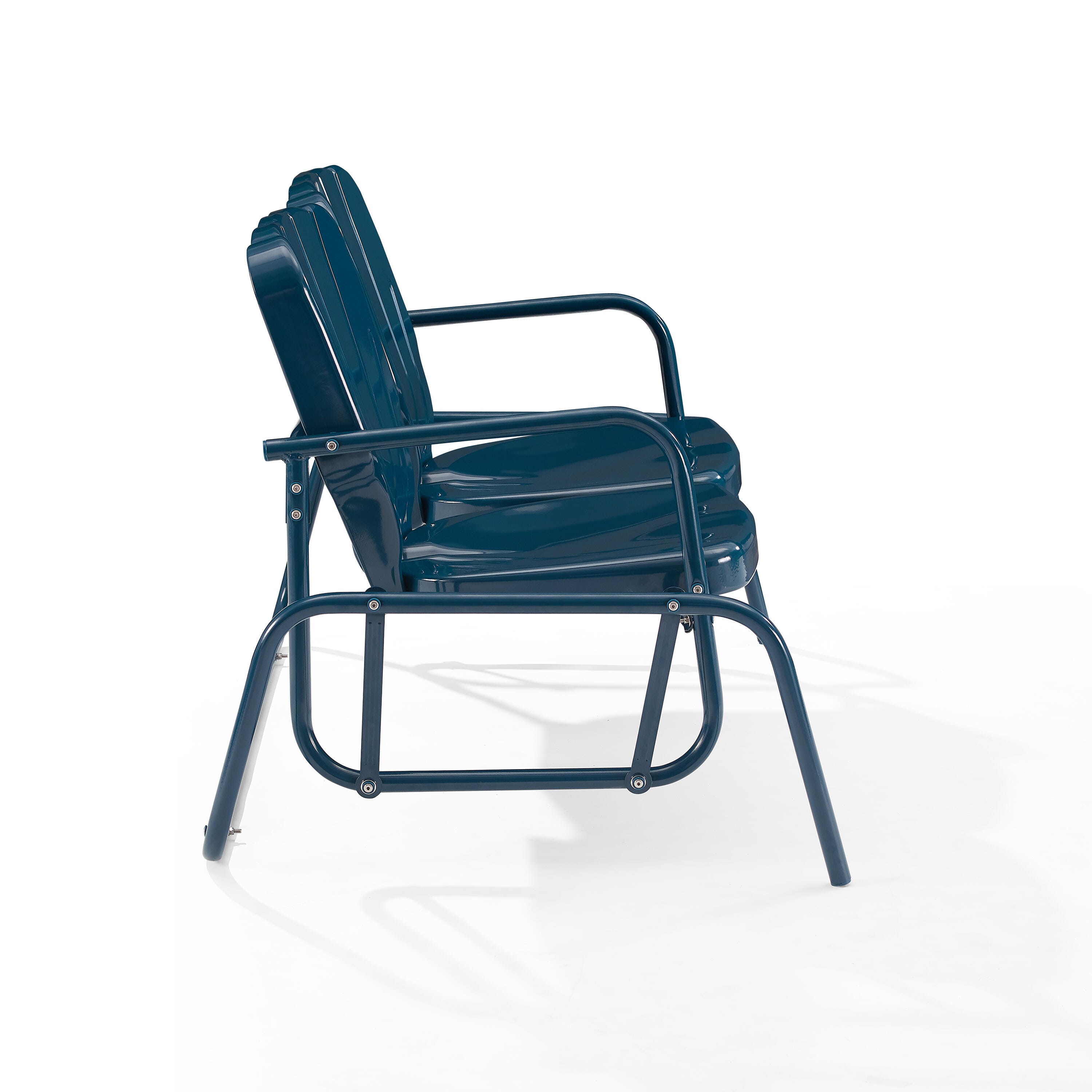 Ridgeland Outdoor Loveseat Glider, Navy, large