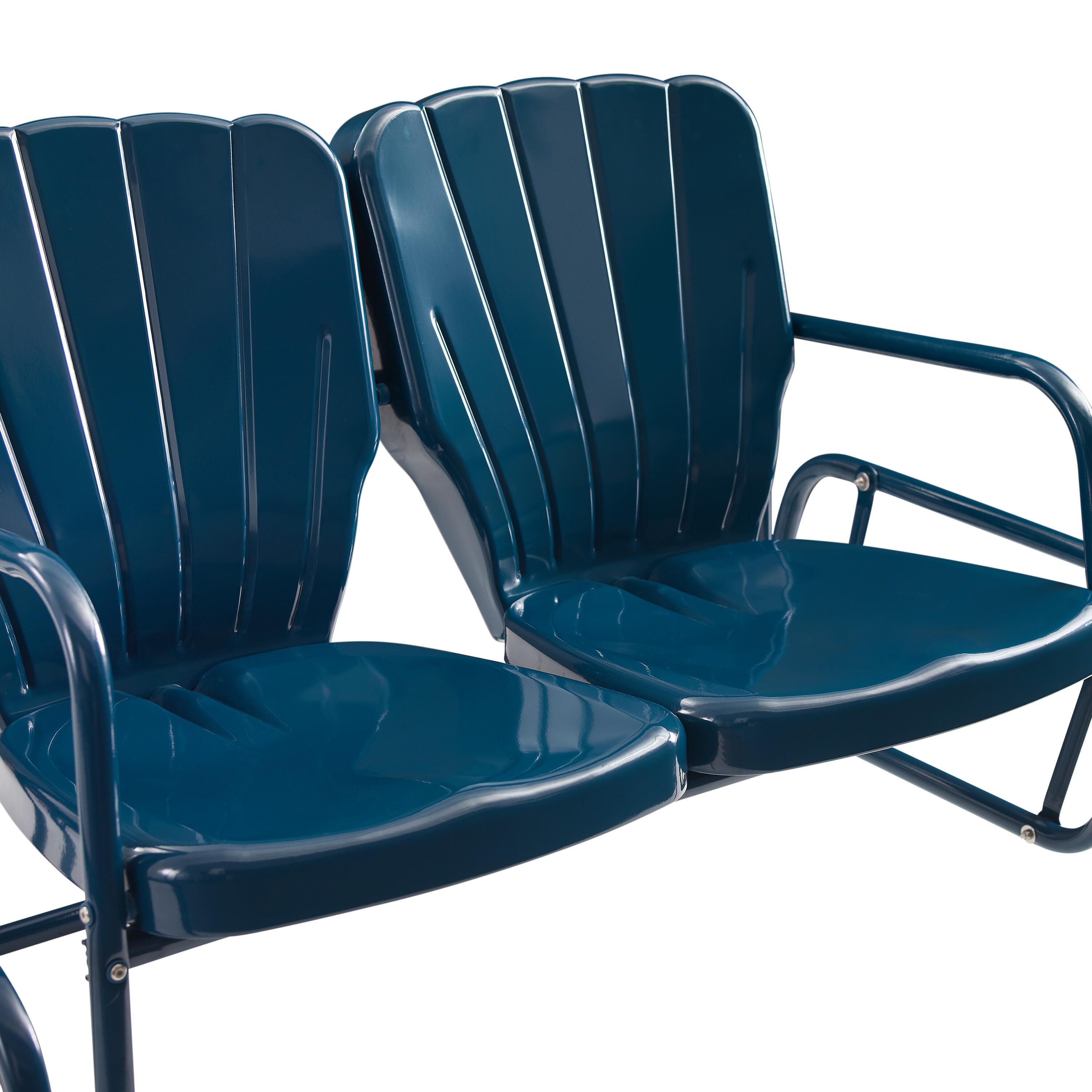 Ridgeland Outdoor Loveseat Glider, Navy, large