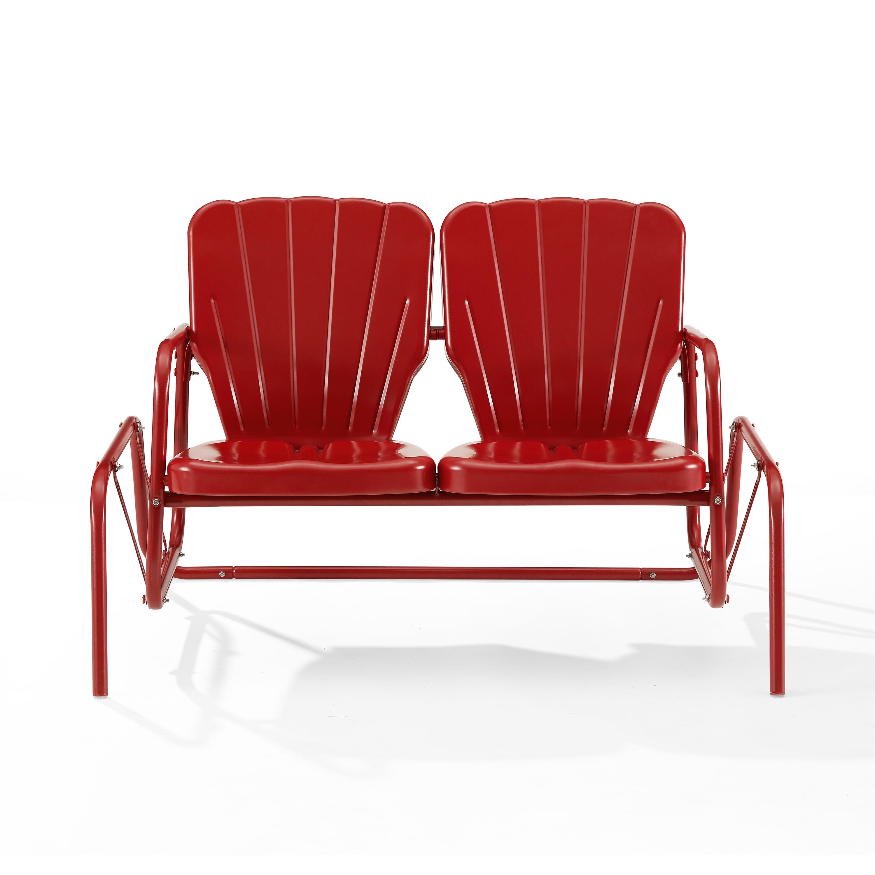 Ridgeland Outdoor Loveseat Glider, Bright Red, large
