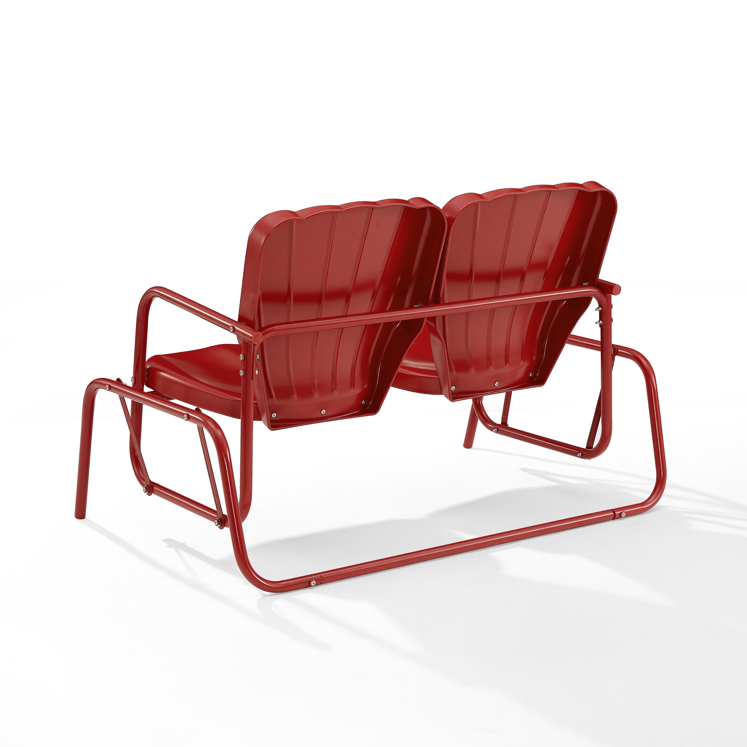 Ridgeland Outdoor Loveseat Glider, Bright Red, large
