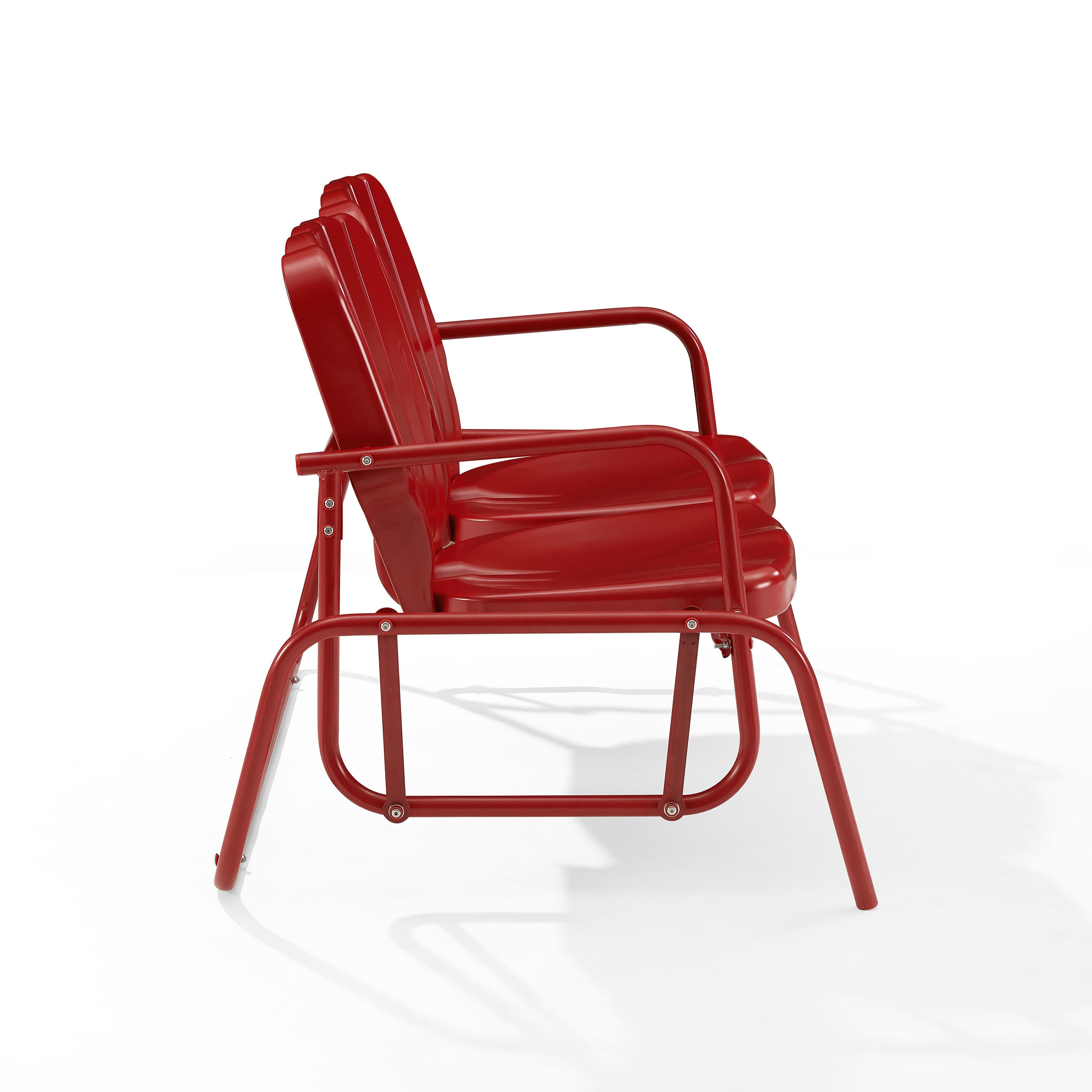 Ridgeland Outdoor Loveseat Glider, Bright Red, large