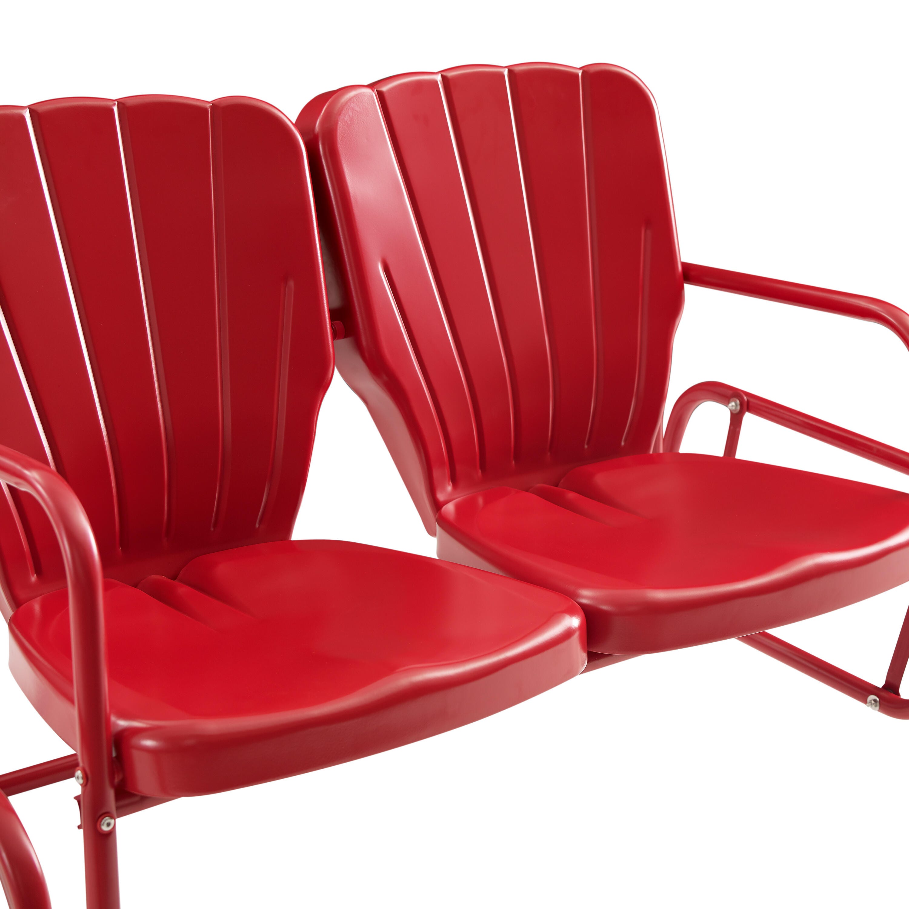 Ridgeland Outdoor Loveseat Glider, Bright Red, large