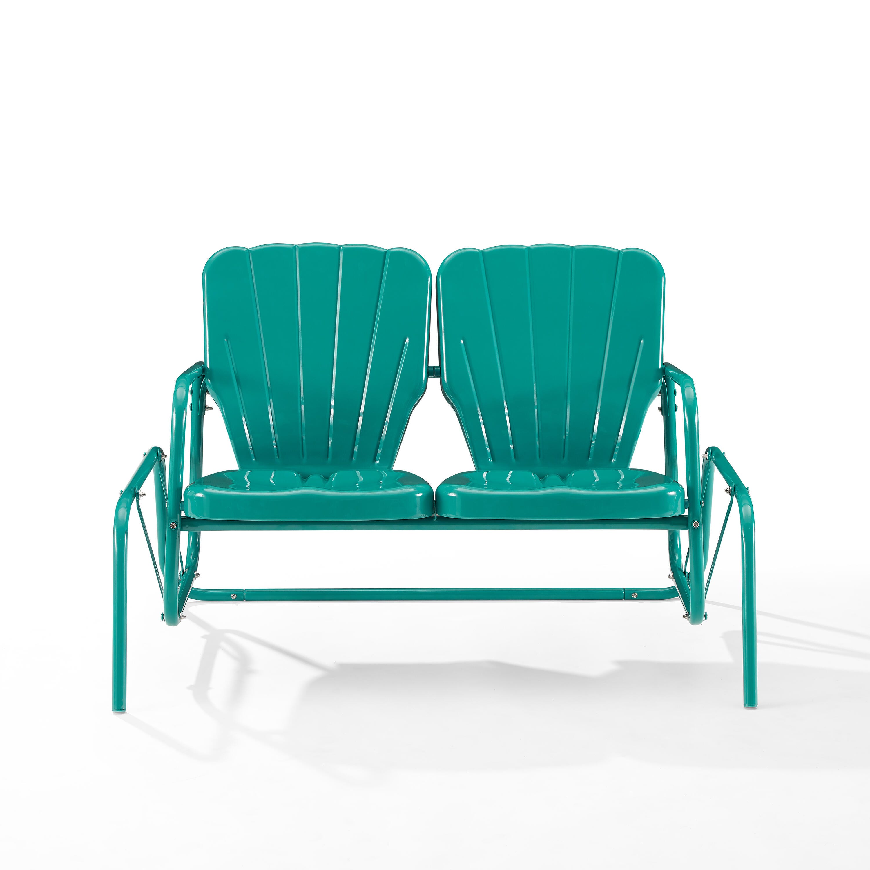 Ridgeland Outdoor Loveseat Glider, Turquoise, large