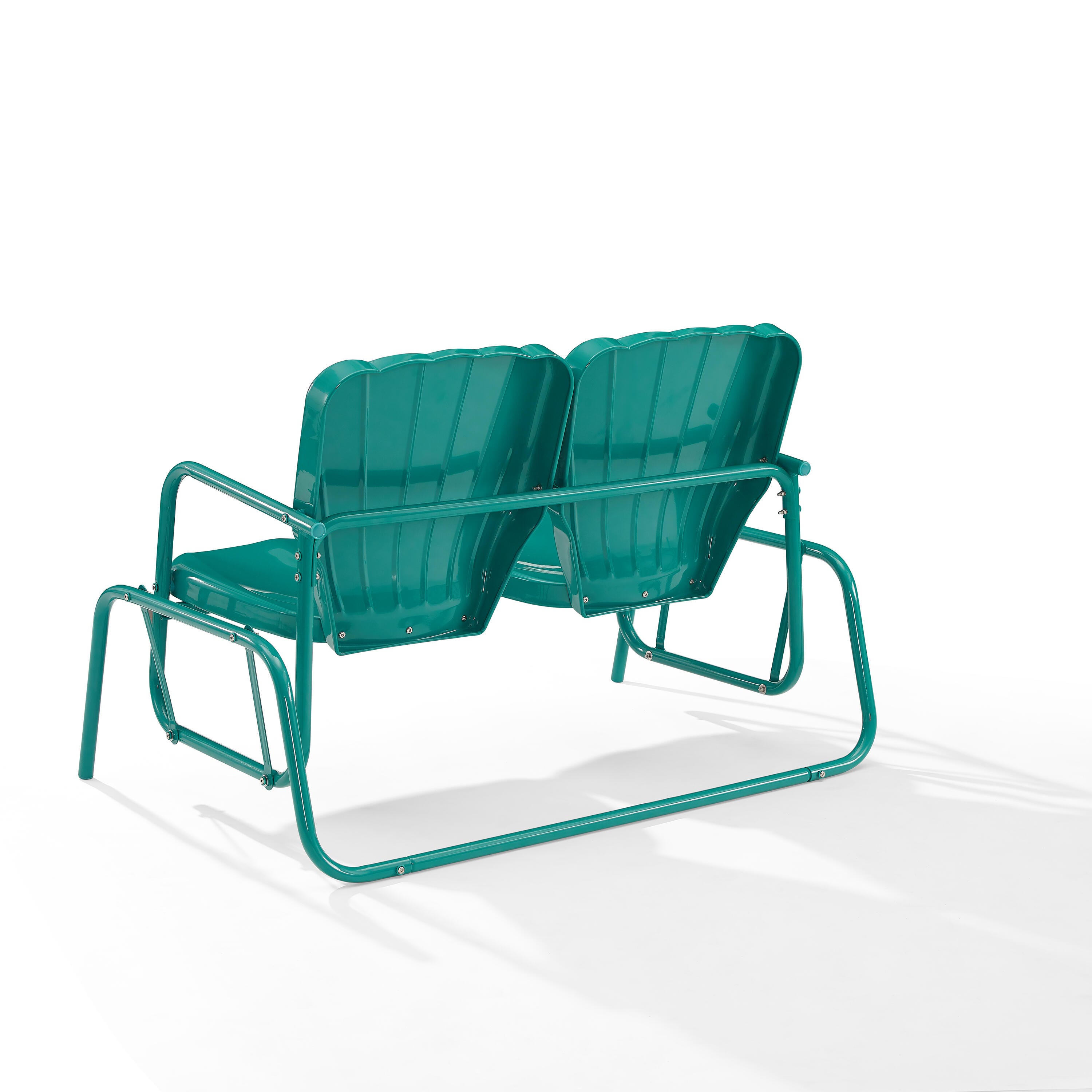 Ridgeland Outdoor Loveseat Glider, Turquoise, large